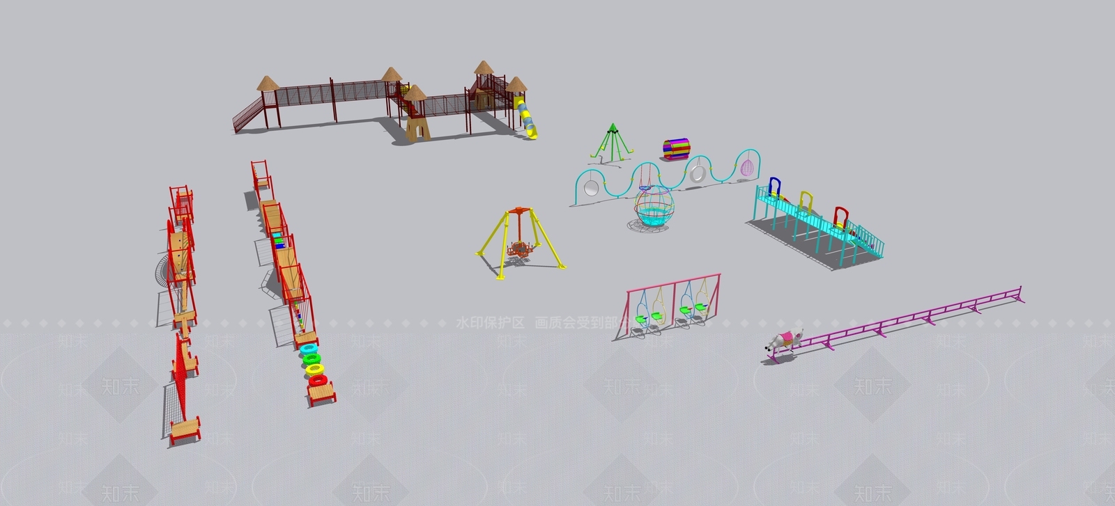 现代工业儿童游乐区SU模型下载【ID:1196290120】