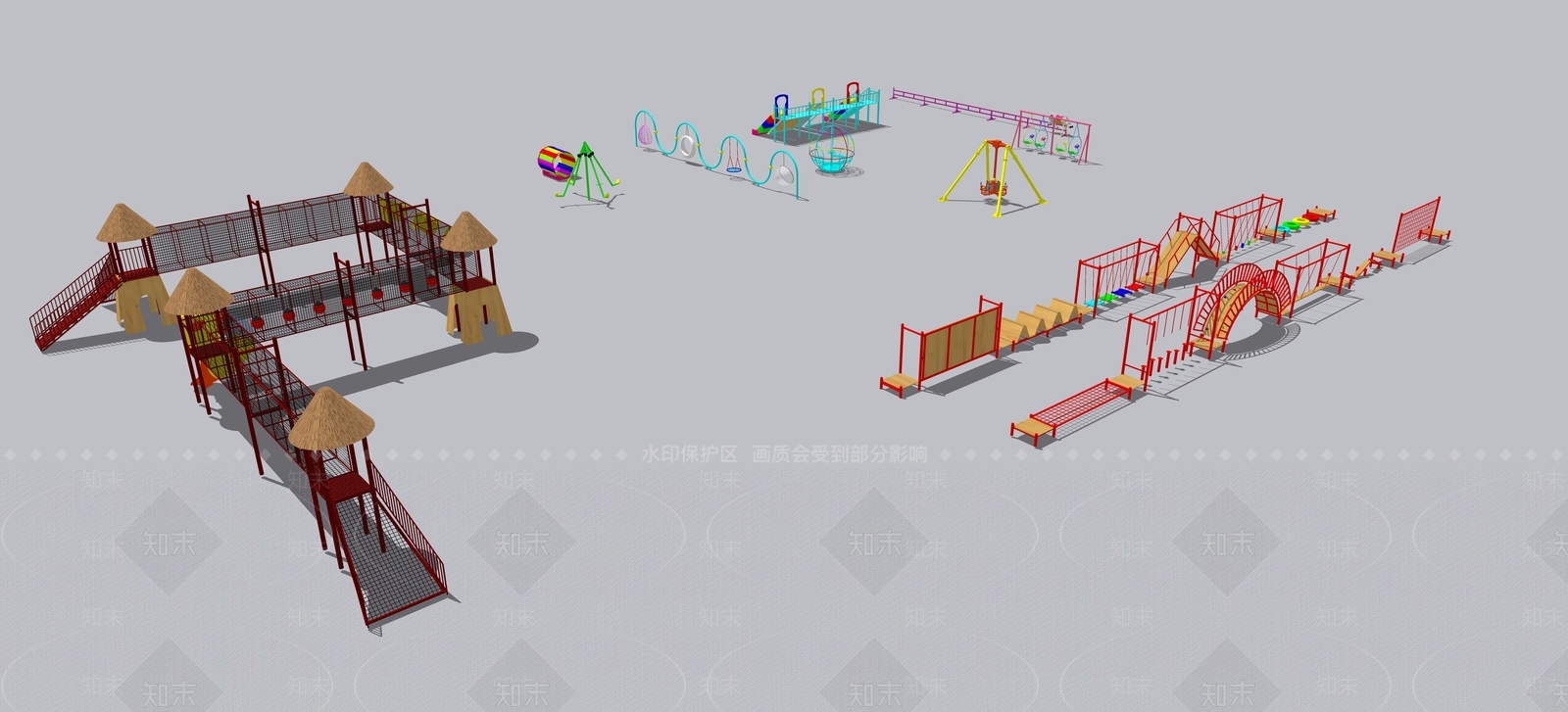 现代工业儿童游乐区SU模型下载【ID:1196290120】