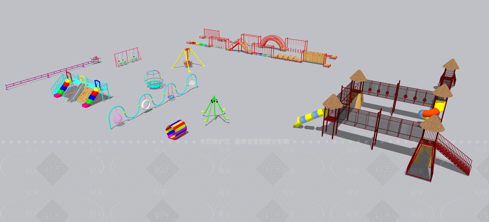 现代工业儿童游乐区SU模型下载【ID:1196290120】
