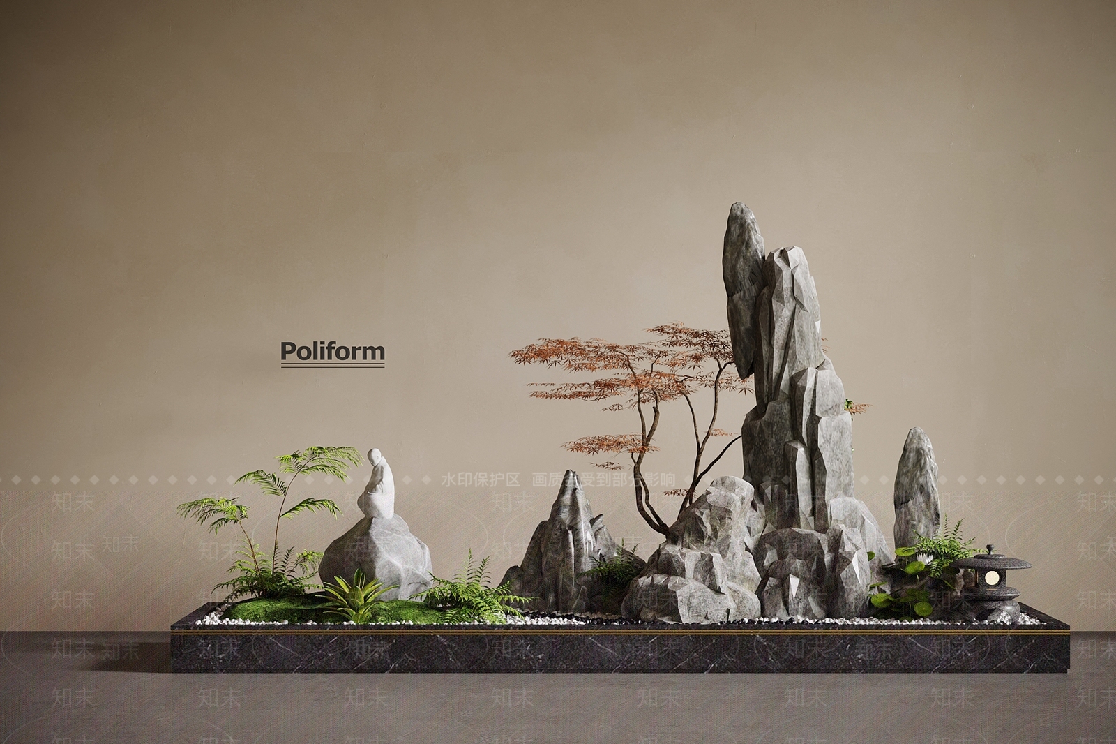 新中式其他景观小品3D模型下载【ID:1196290637】