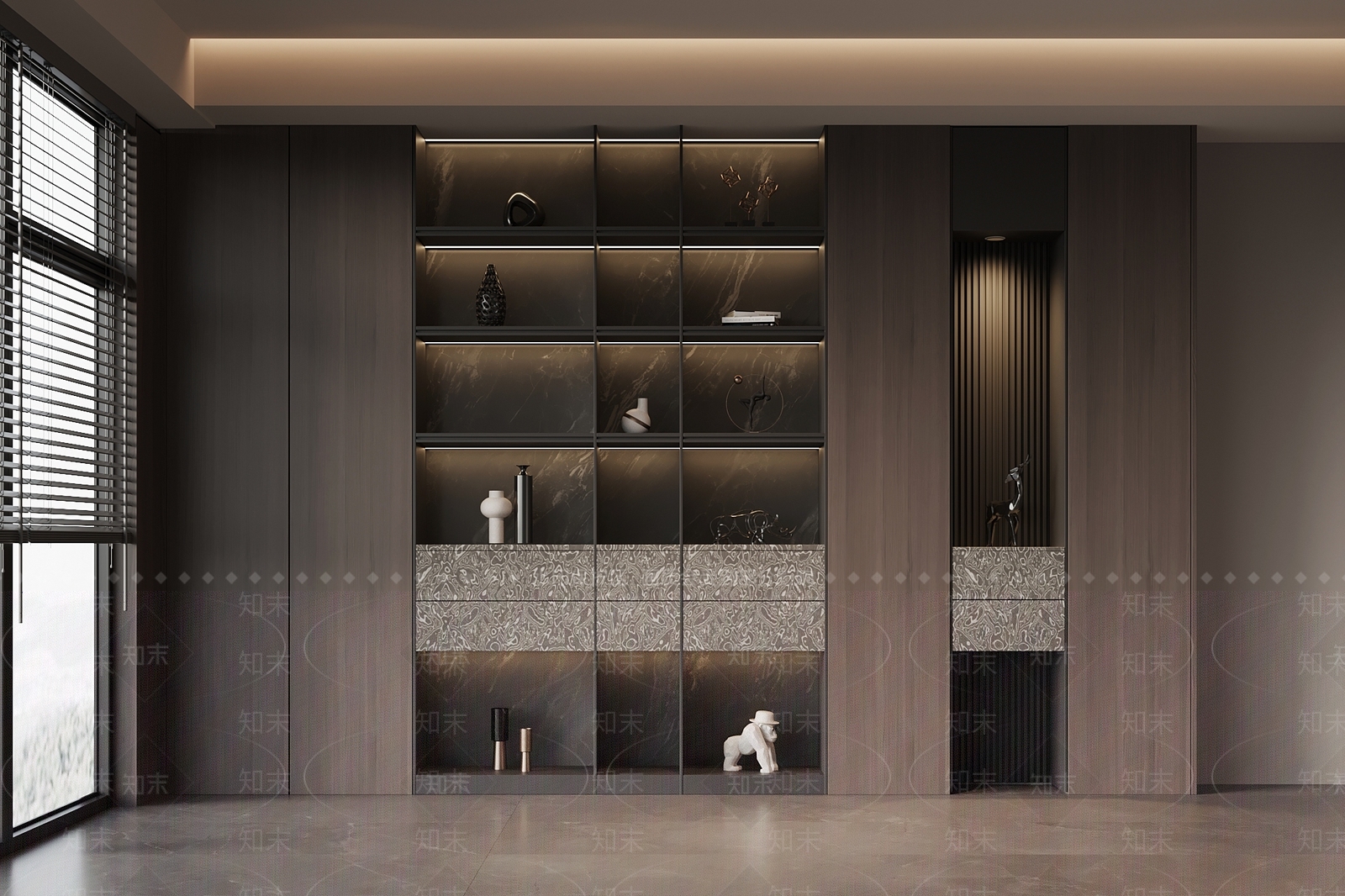 意式书柜3D模型下载【ID:1196293888】