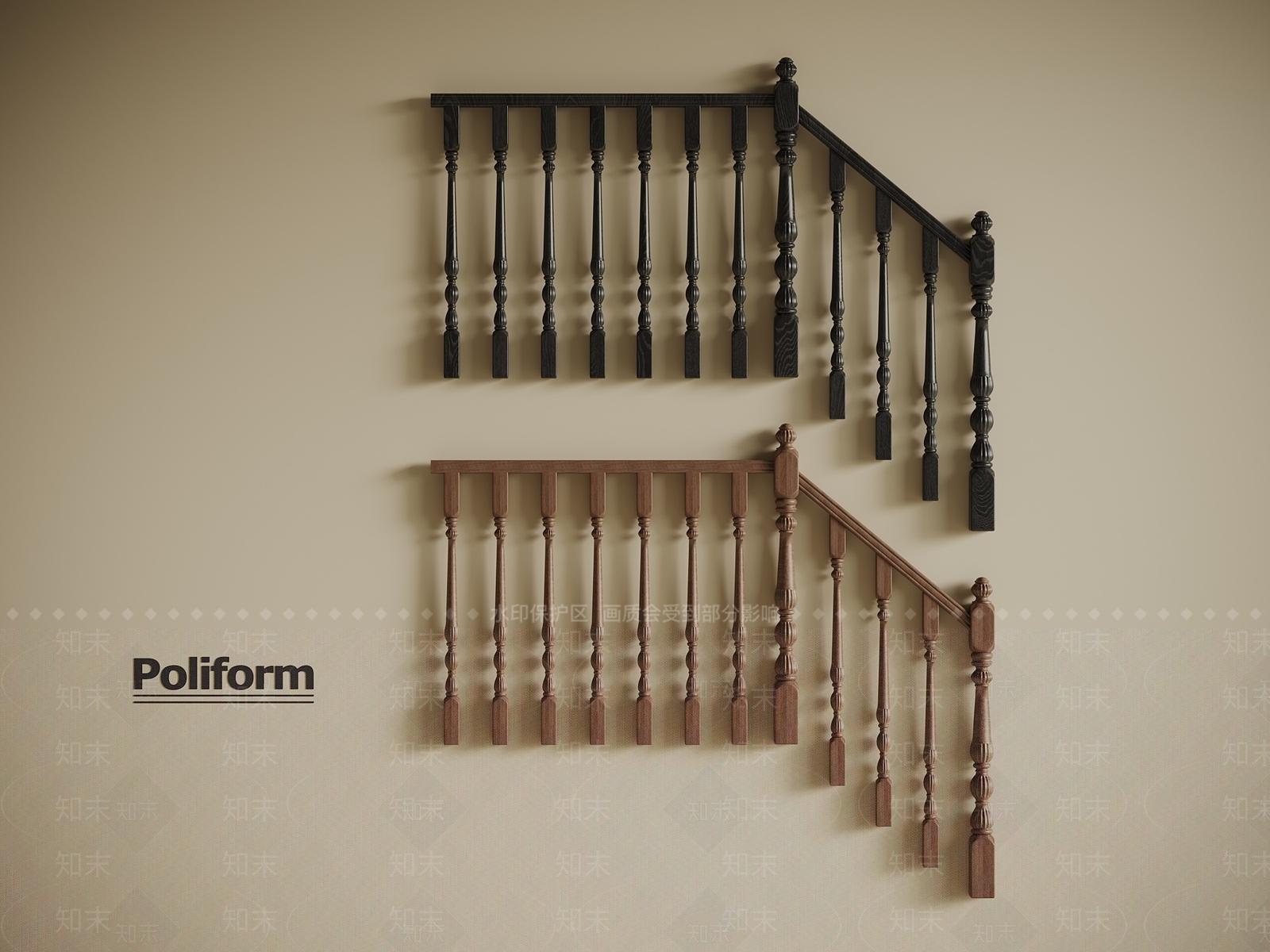 法式复古栏杆3D模型下载【ID:1196295301】