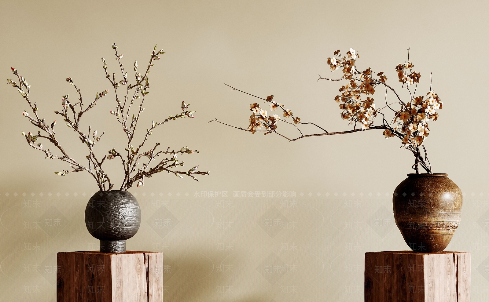 侘寂中古花瓶SU模型下载【ID:1196296899】