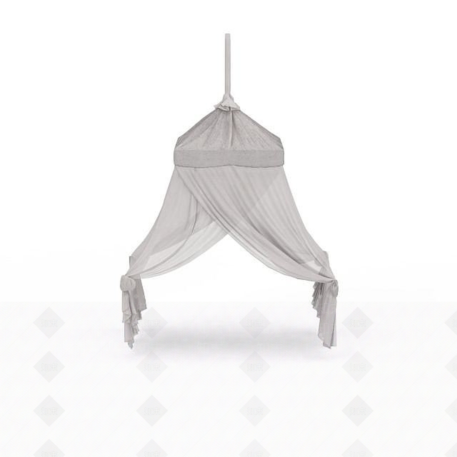 现代吸顶式宫廷落地蚊帐3D模型下载【ID:1196497778】