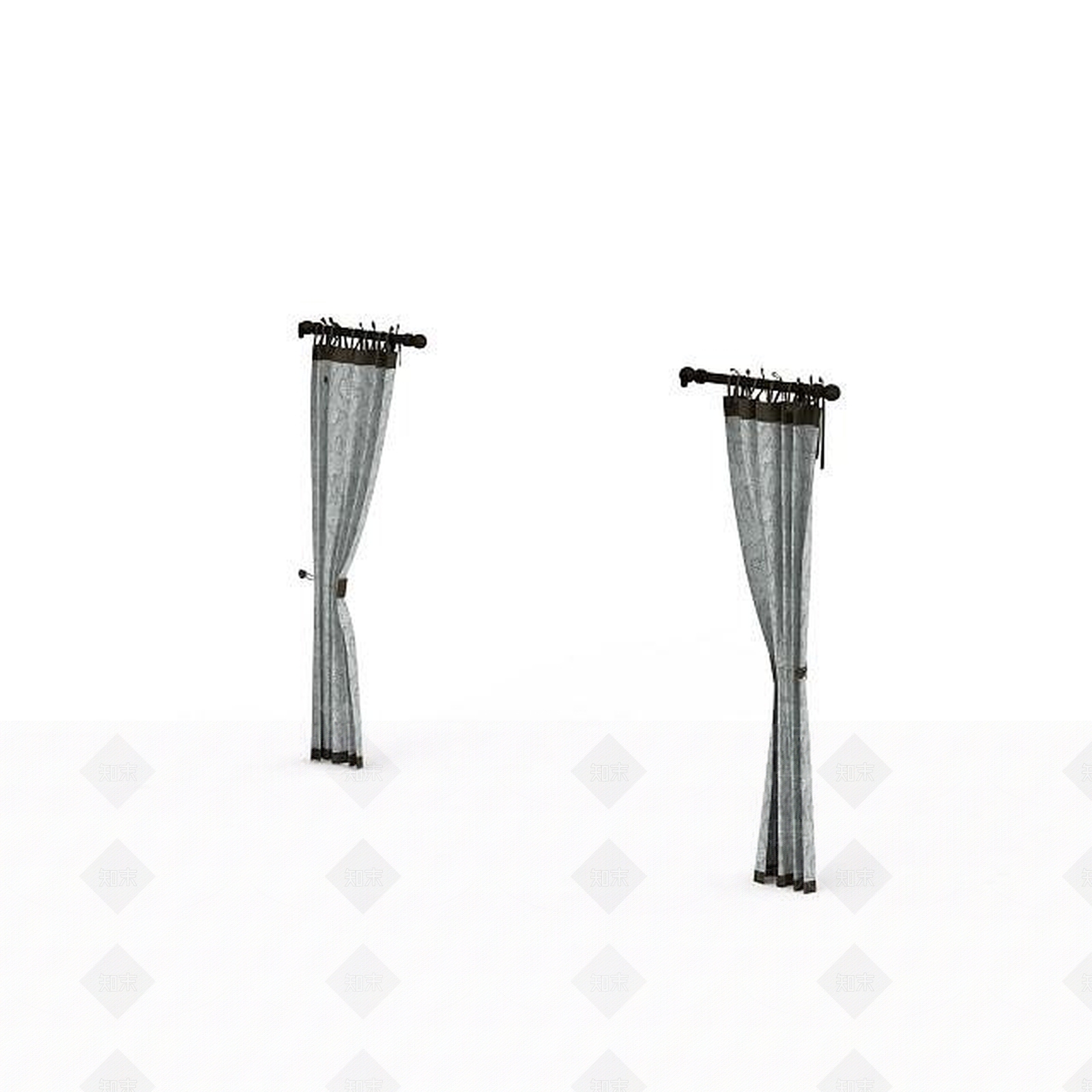 现代简约窗帘3D模型下载【ID:1196497821】