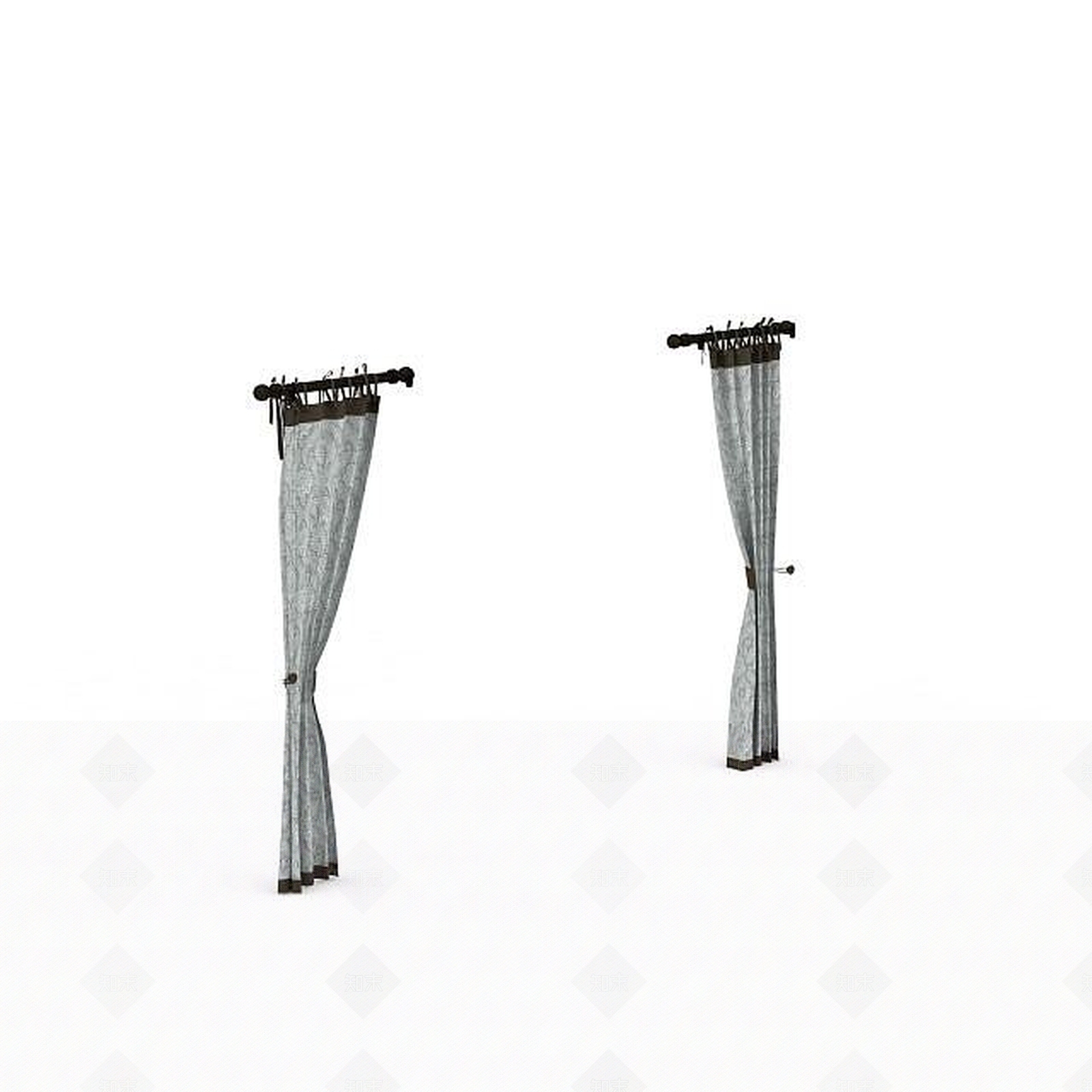现代简约窗帘3D模型下载【ID:1196497821】