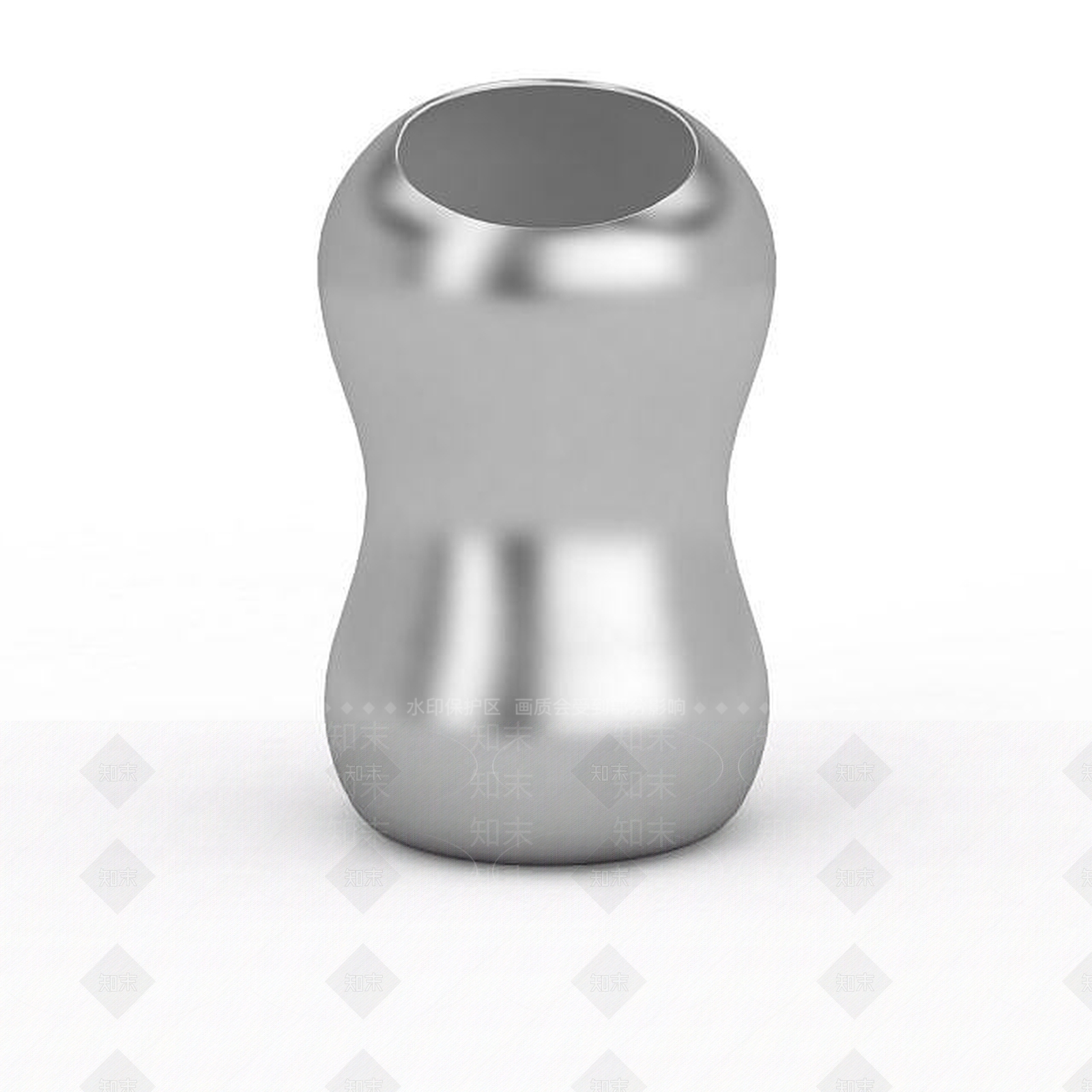 现代银白色异形垃圾桶3D模型下载【ID:1196299351】