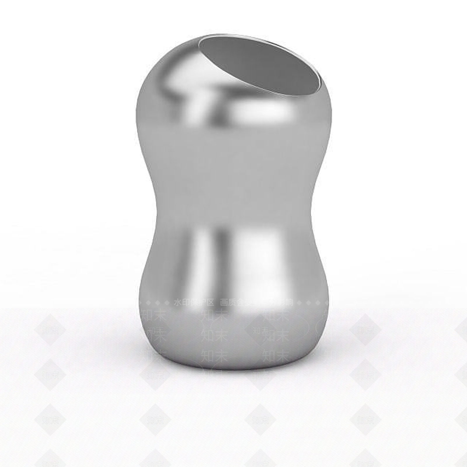 现代银白色异形垃圾桶3D模型下载【ID:1196299351】