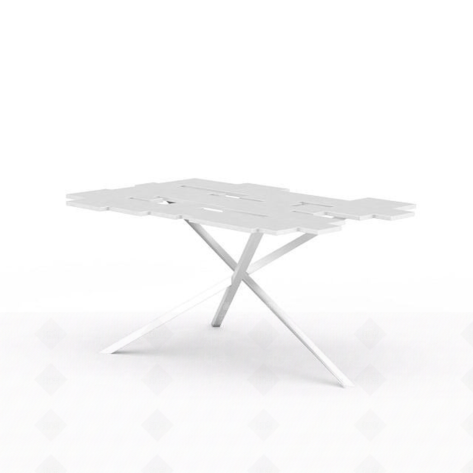 现代不规则白色桌子3D模型下载【ID:1196299603】