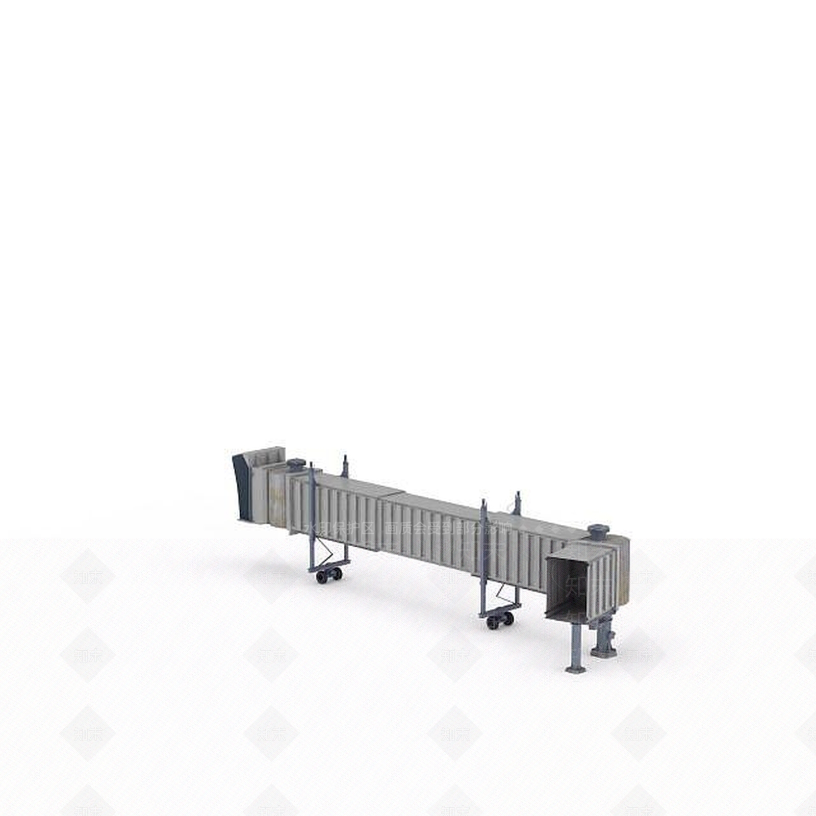 现代白色登机桥3D模型下载【ID:1196300633】