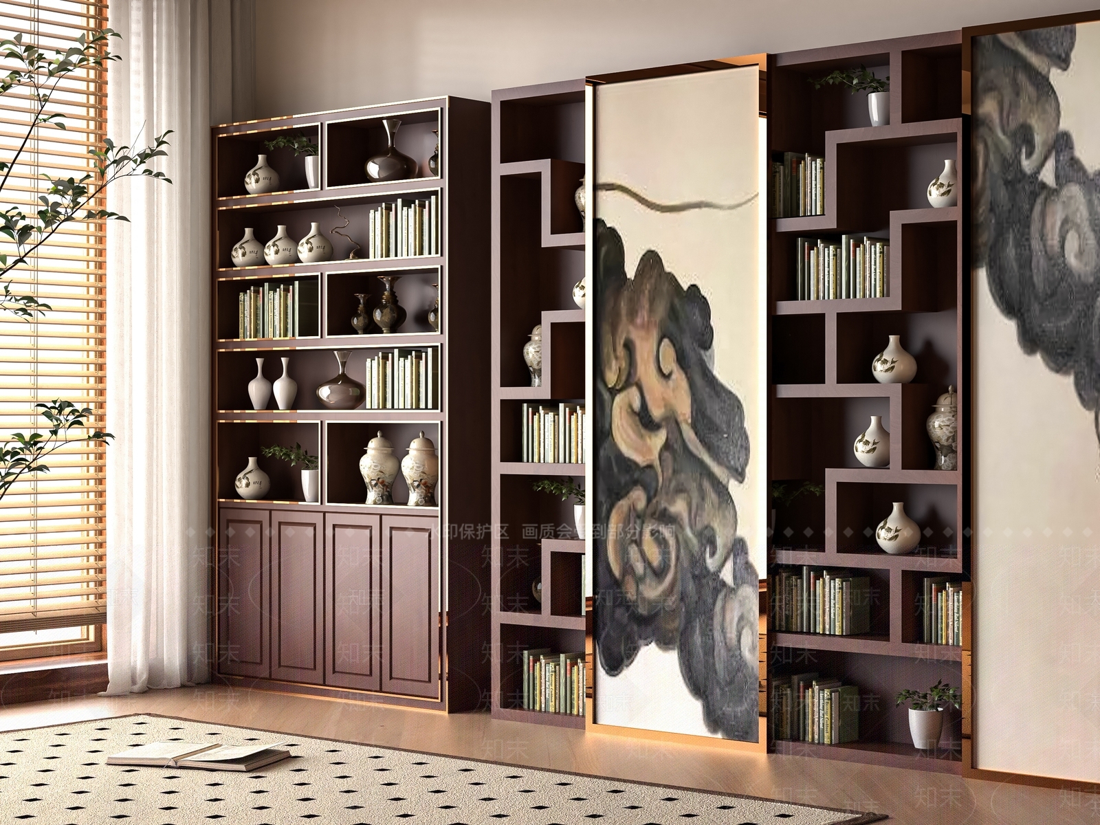 现代博古架3D模型下载【ID:1196301076】