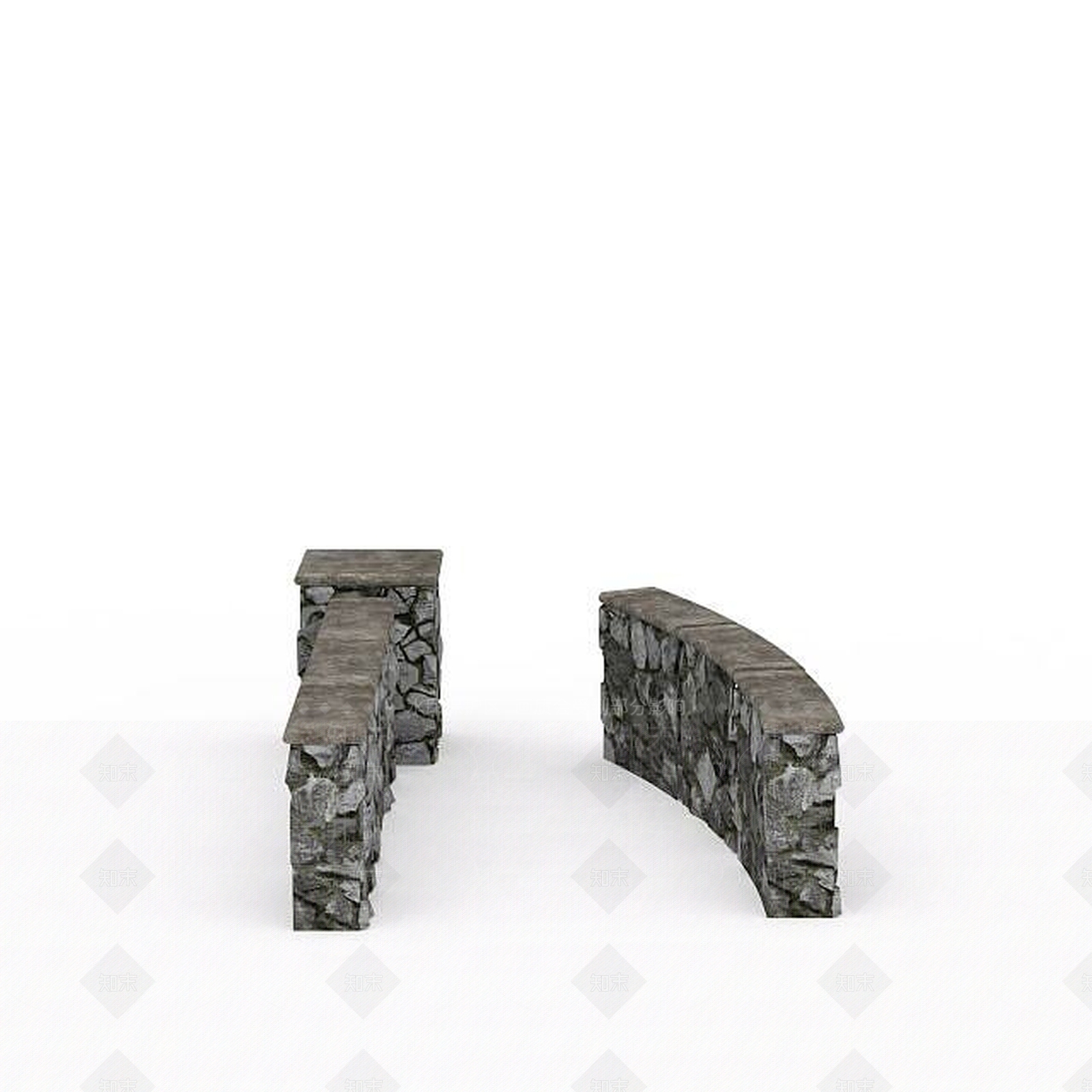 现代灰色石头墙3D模型下载【ID:1196301098】