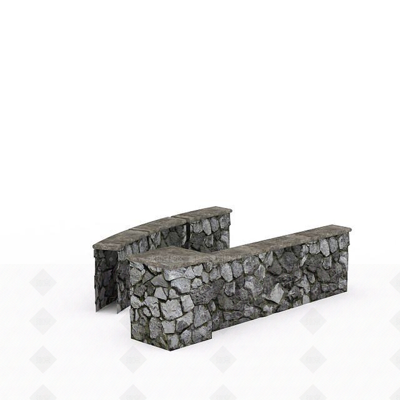 现代灰色石头墙3D模型下载【ID:1196301098】