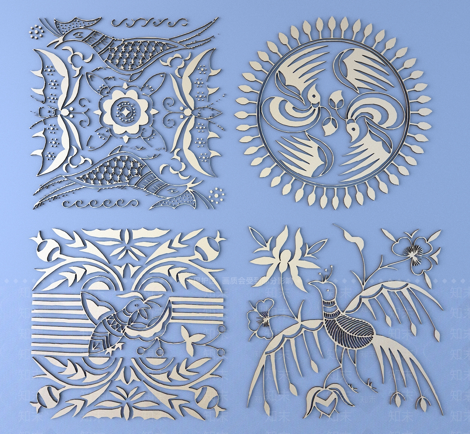 新中式中式雕花3D模型下载【ID:1196308157】