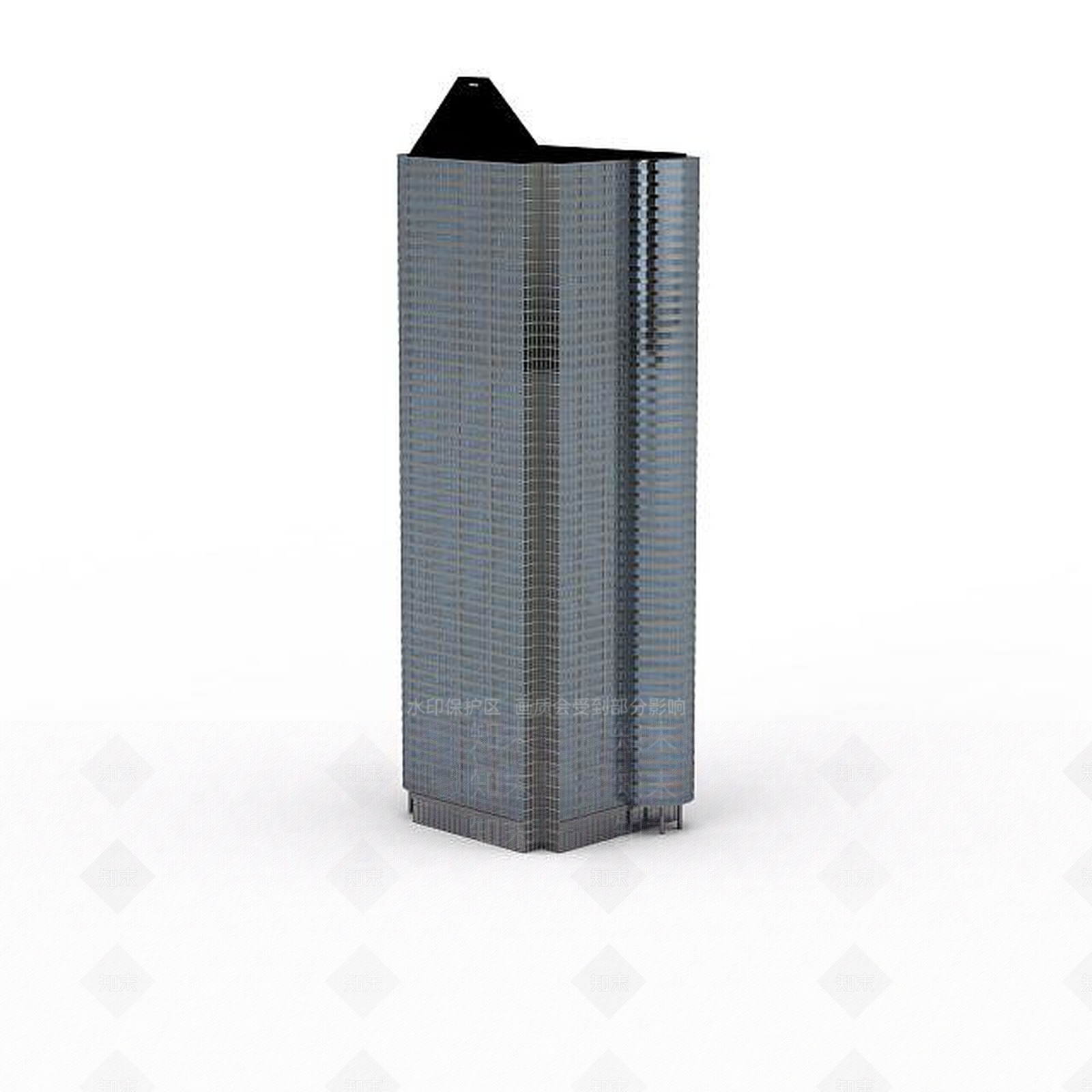 现代浅蓝色大楼3D模型下载【ID:1196302250】