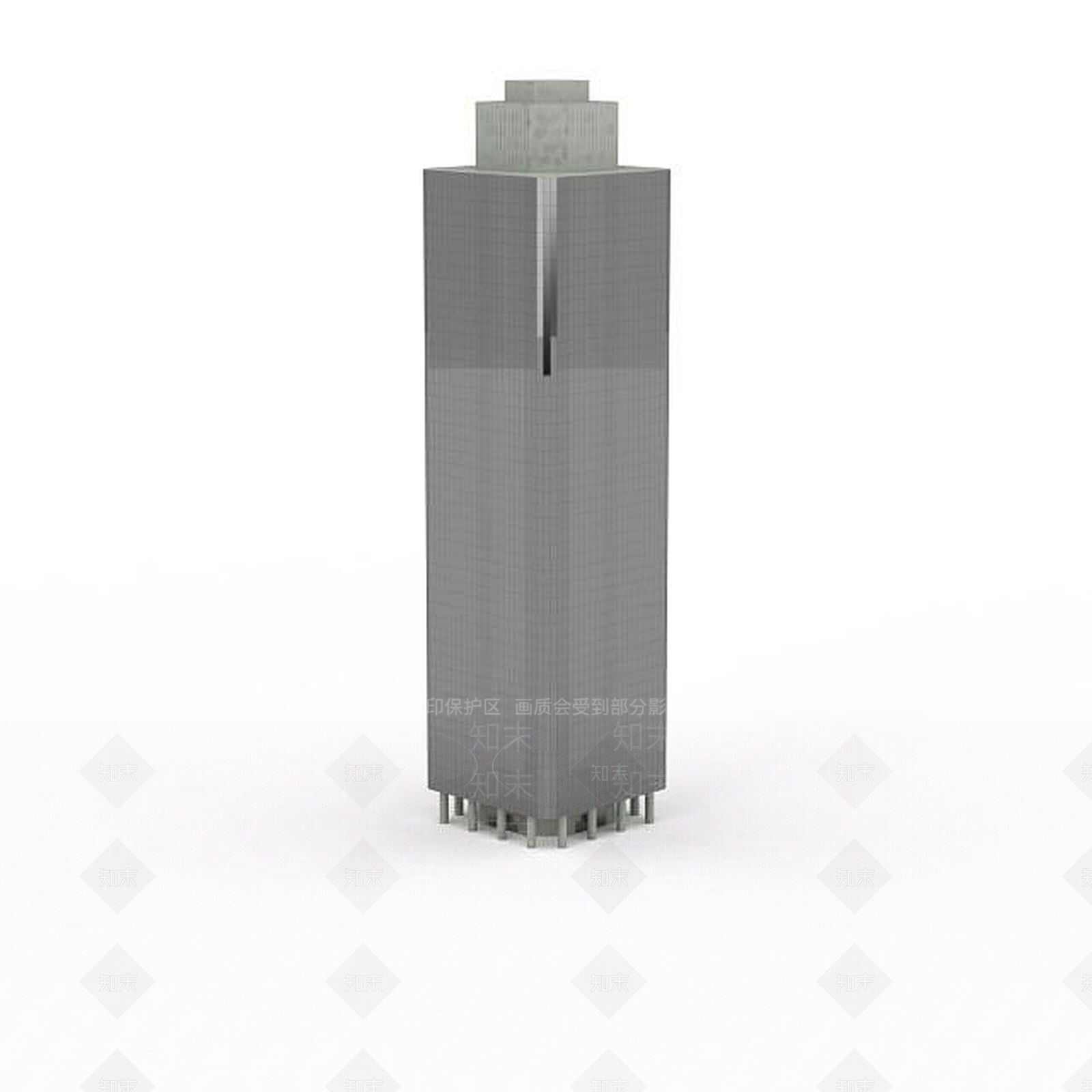 现代银灰色高楼大厦3D模型下载【ID:1196302266】
