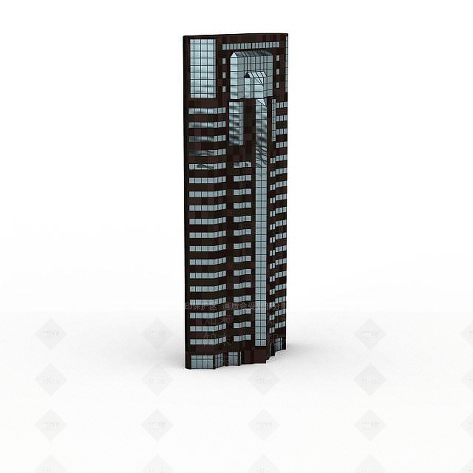 现代蓝黑色大厦3D模型下载【ID:1196302321】