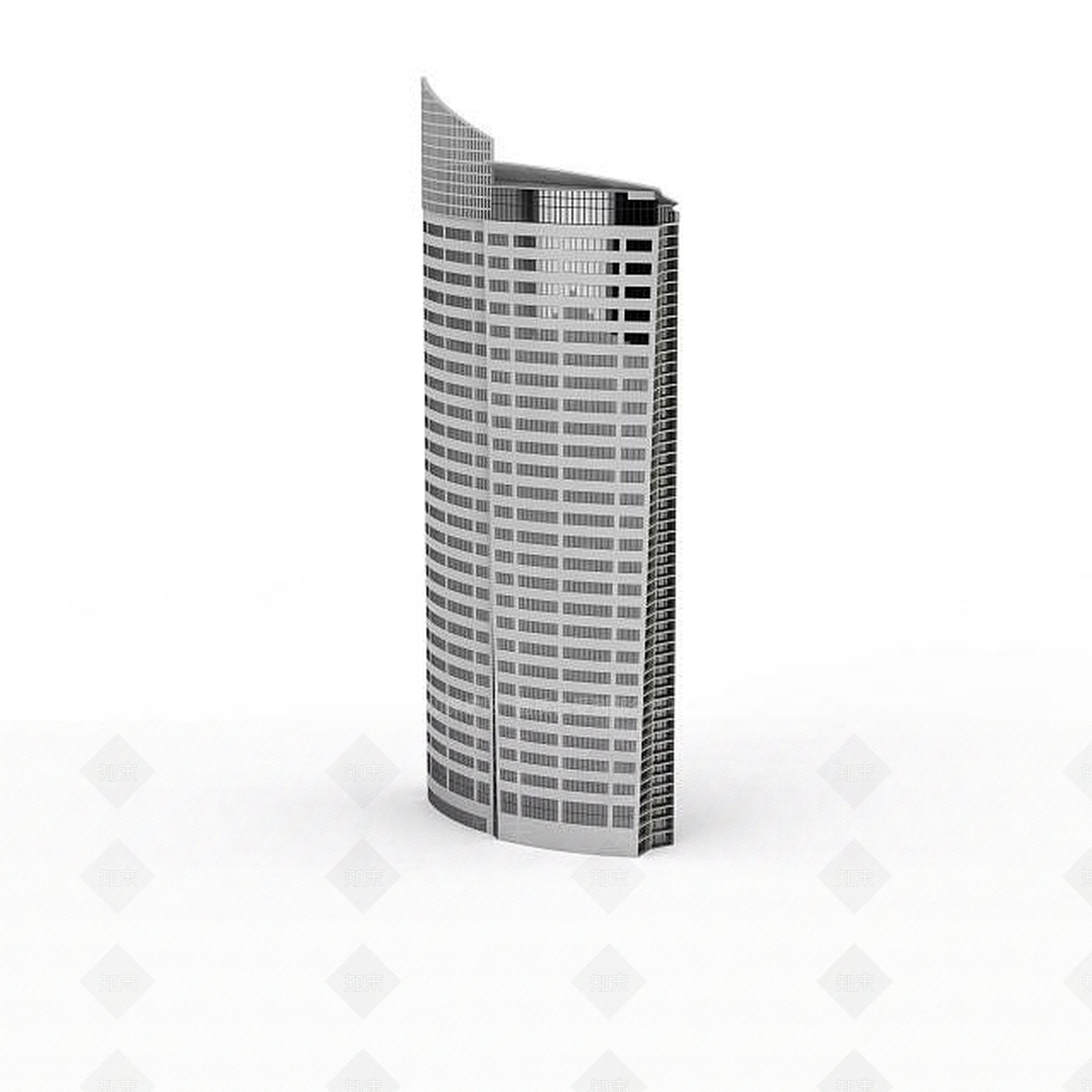 现代白色高层楼3D模型下载【ID:1196302355】