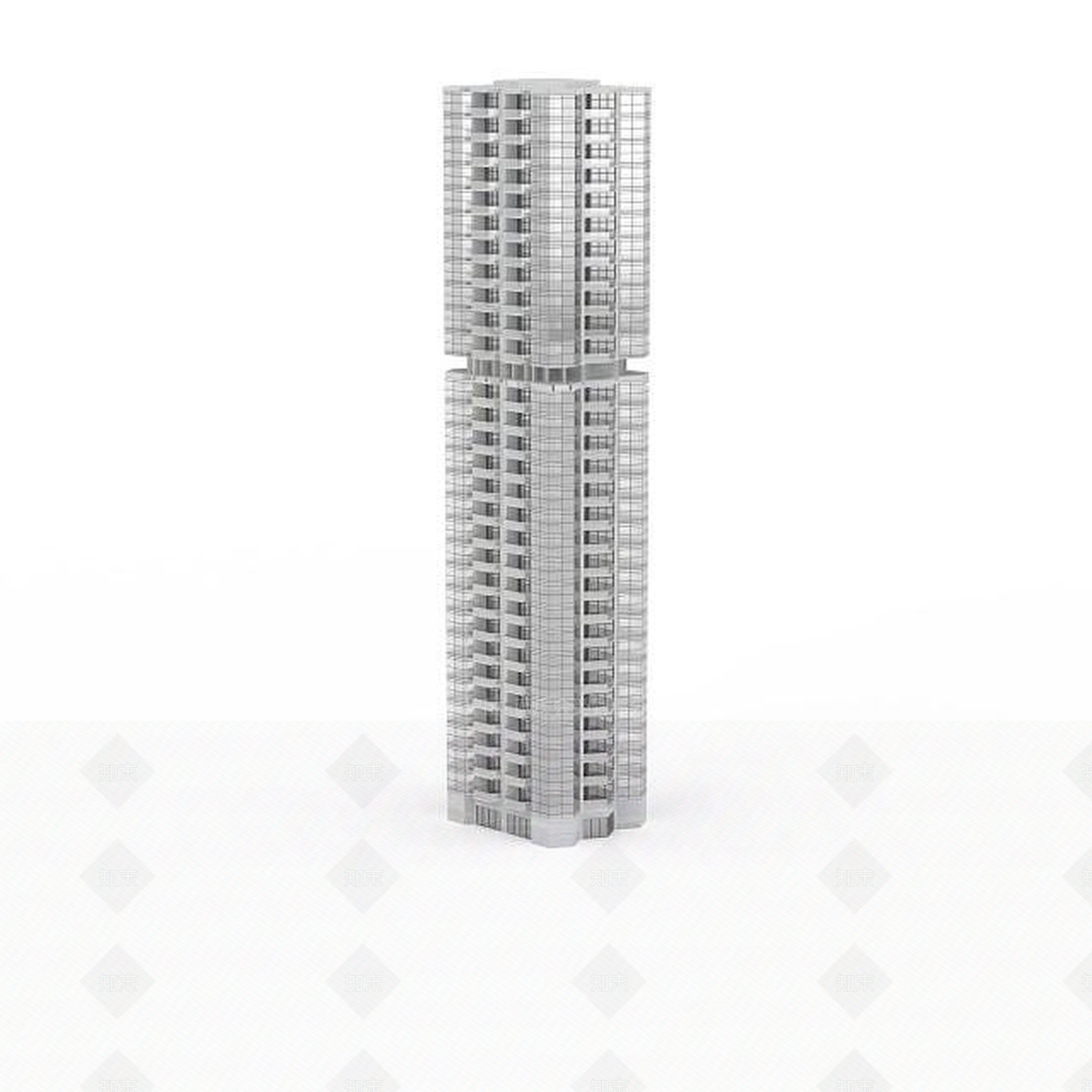 现代银灰色大厦3D模型下载【ID:1196302661】