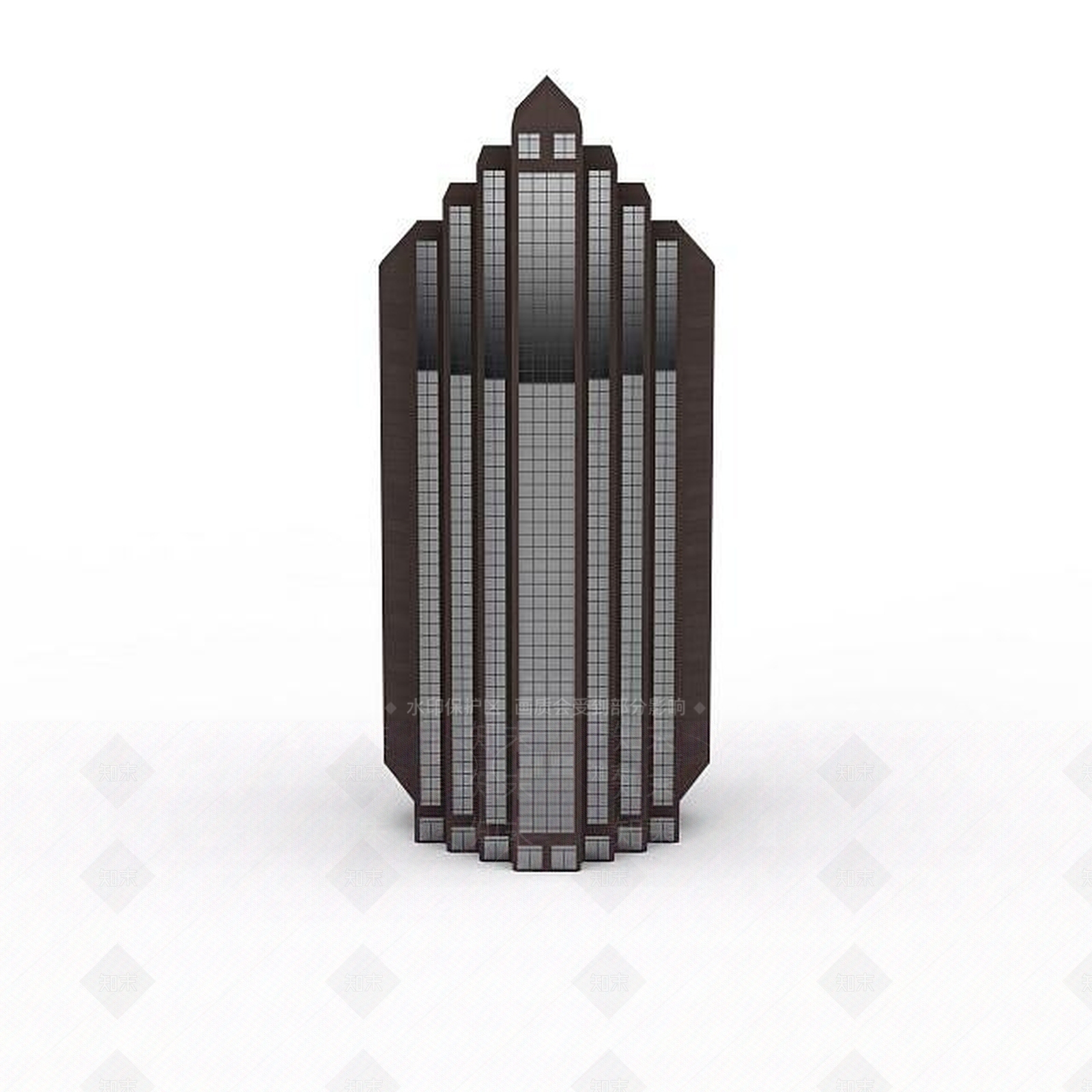 现代褐色异形大楼3D模型下载【ID:1196302743】