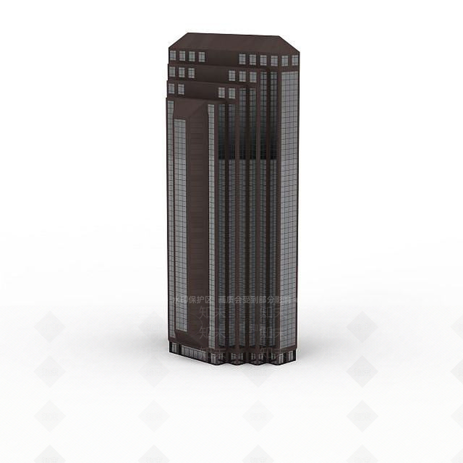 现代褐色异形大楼3D模型下载【ID:1196302743】