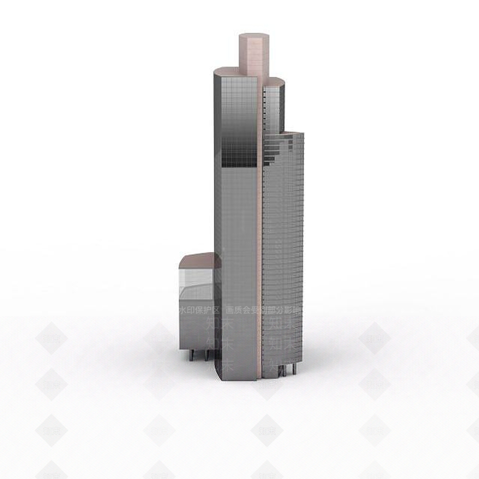 现代灰色现代楼房3D模型下载【ID:1196302835】