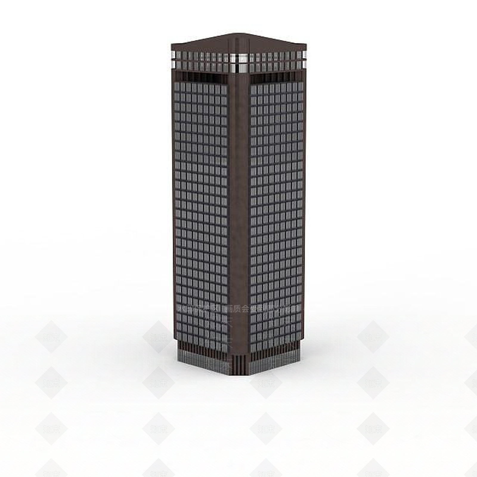 现代褐色办公楼3D模型下载【ID:1196302838】