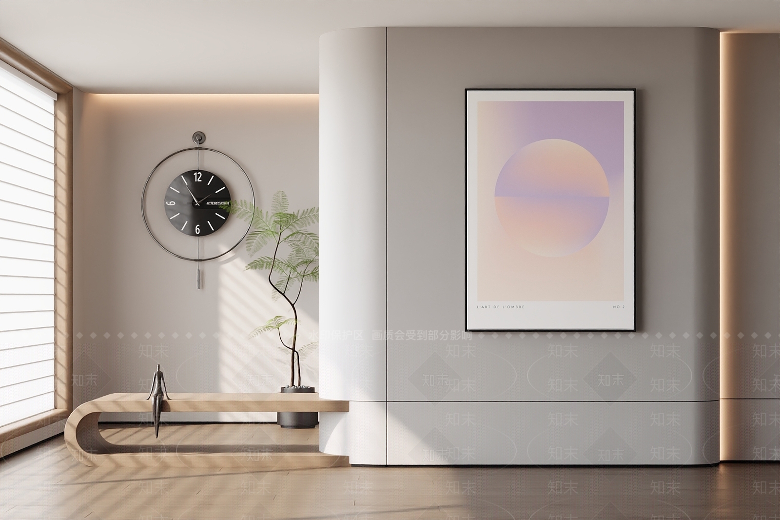 现代极简挂画3D模型下载【ID:1196304507】