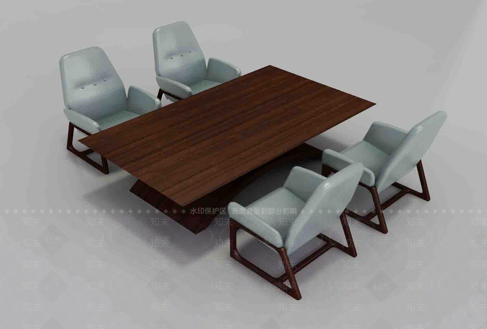 中古复古餐桌椅3D模型下载【ID:1196303909】