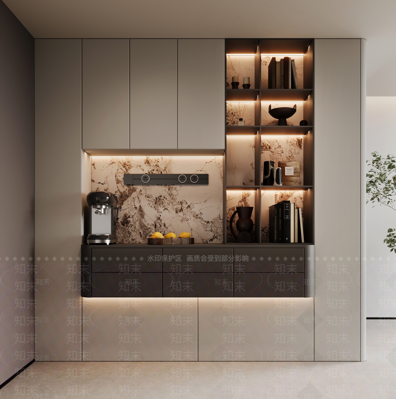 现代意式餐边柜3D模型下载【ID:1196306940】