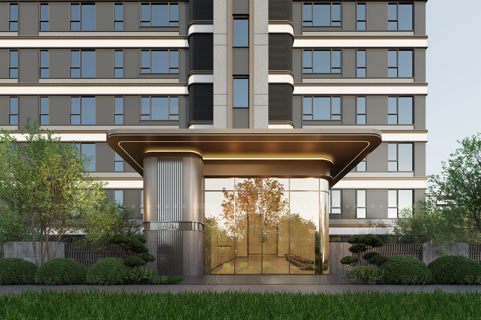 现代轻奢多层住宅SU模型下载【ID:1196308819】