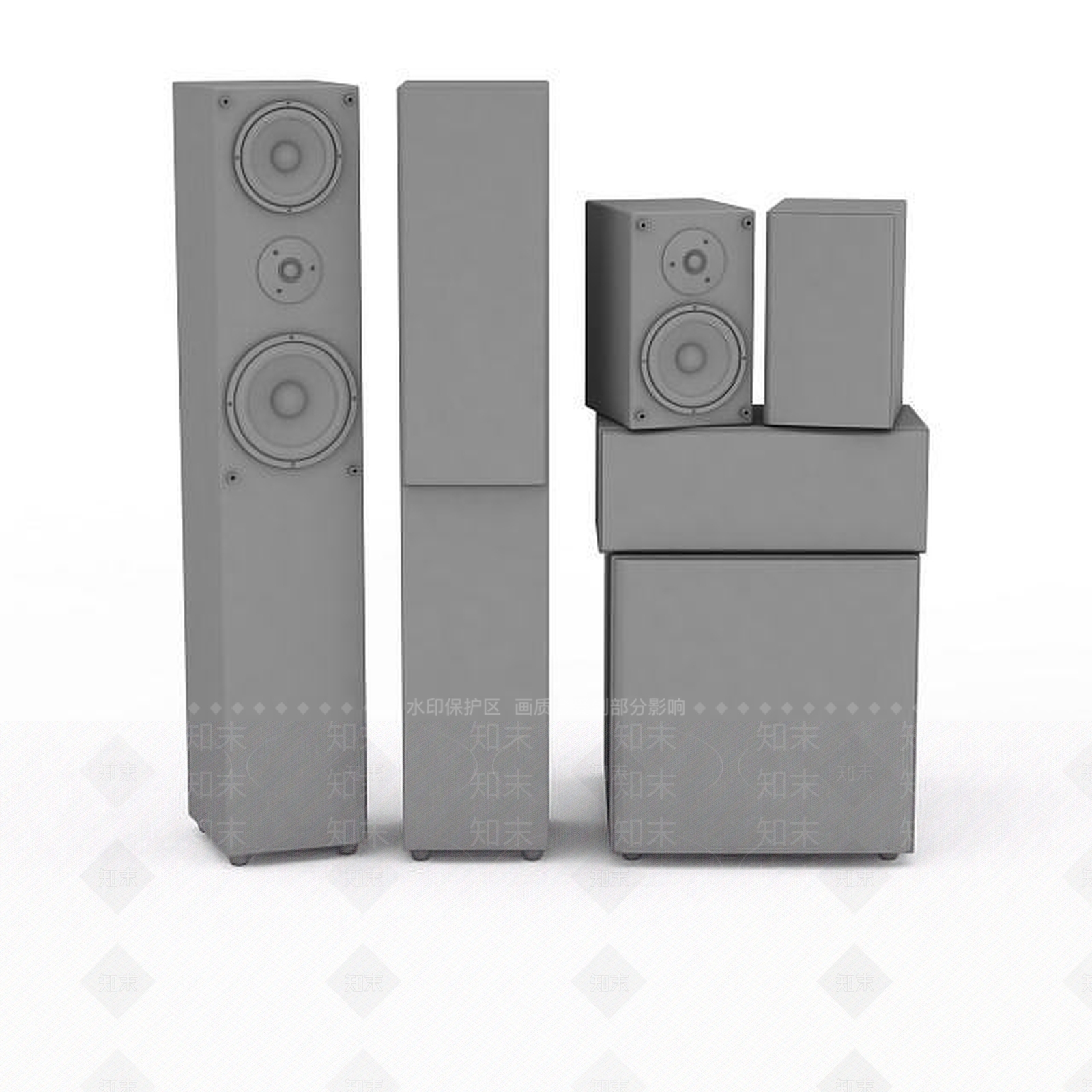 现代立体音响设备3D模型下载【ID:1196310523】