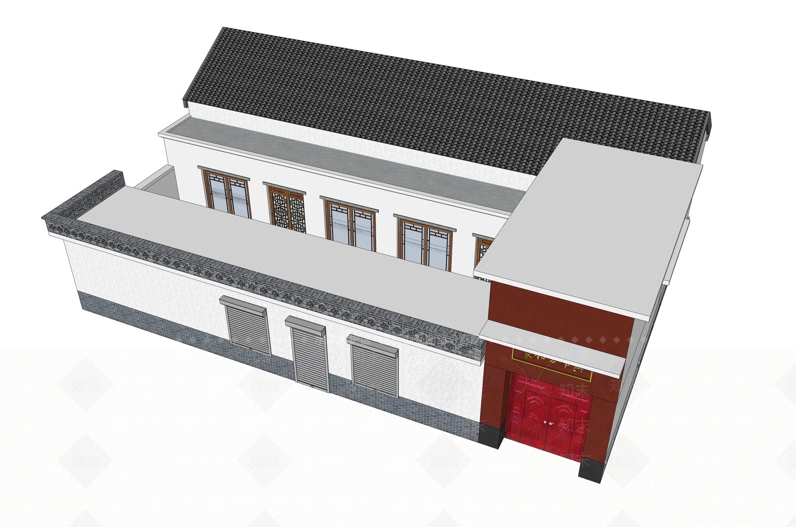 现代民宿建筑SU模型下载【ID:1196311591】