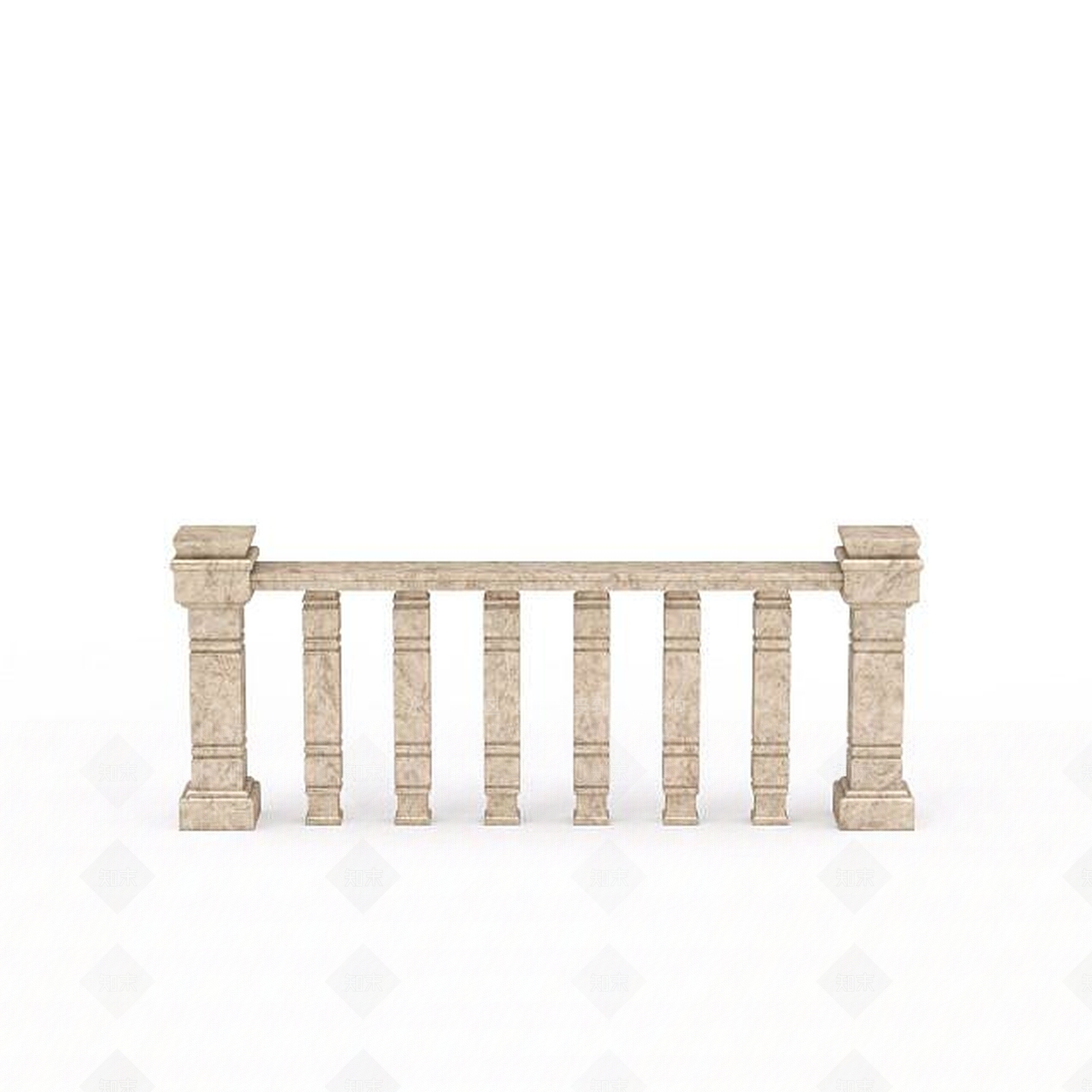 现代米色石质栏杆3D模型下载【ID:1196496334】