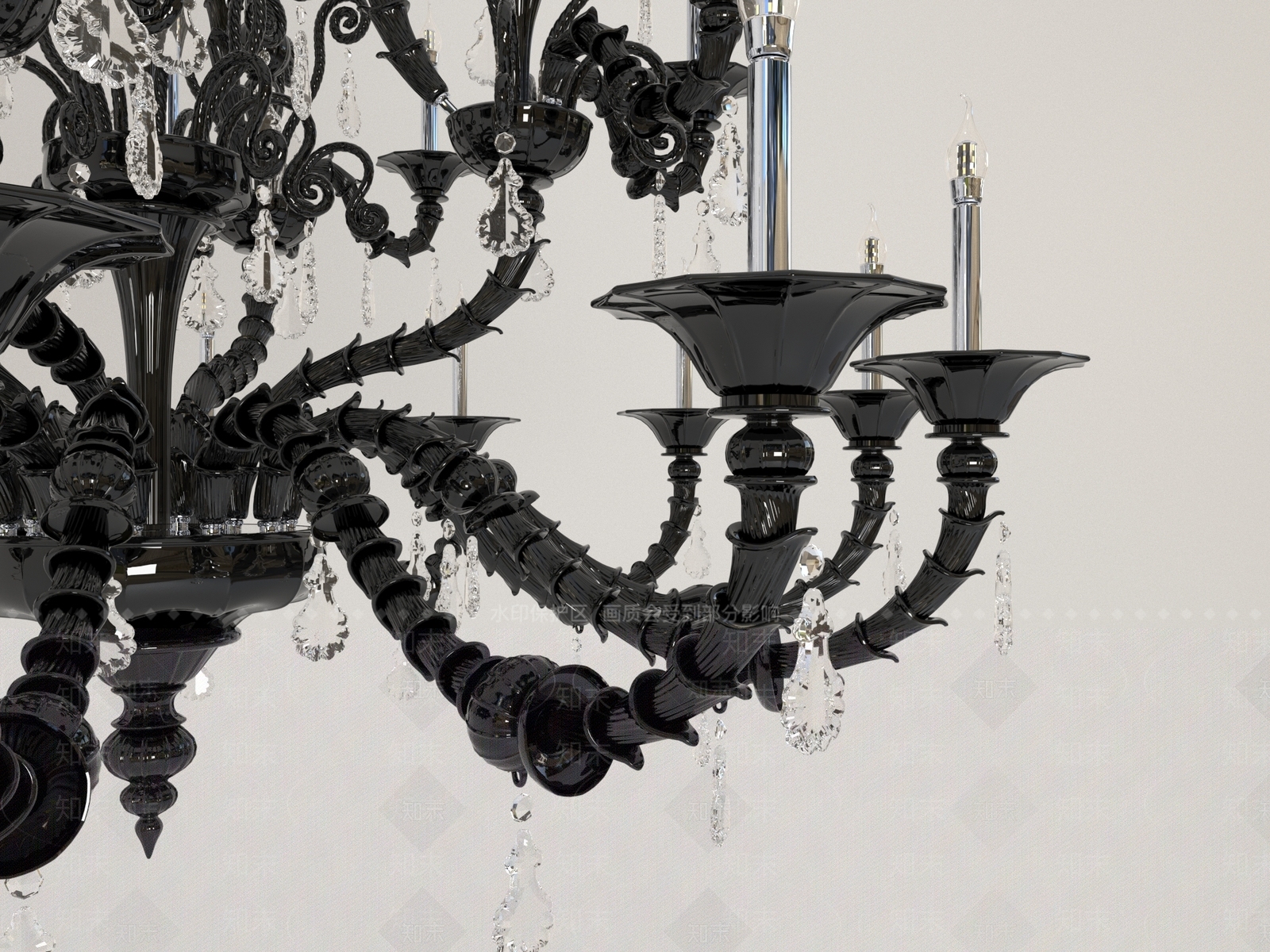 意式法式客厅吊灯3D模型下载【ID:1196313890】