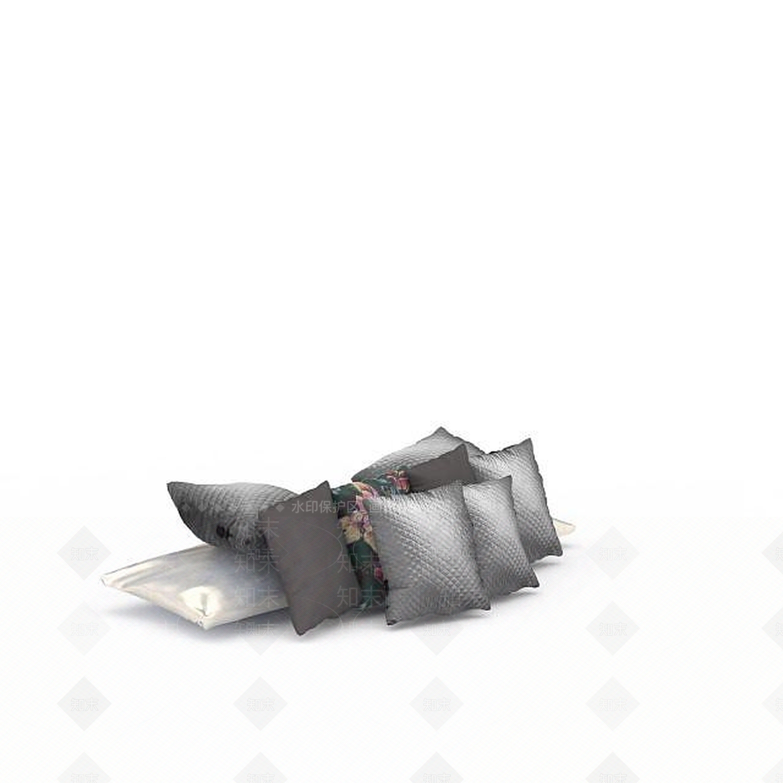 现代沙发抱枕组合3D模型下载【ID:1196497187】
