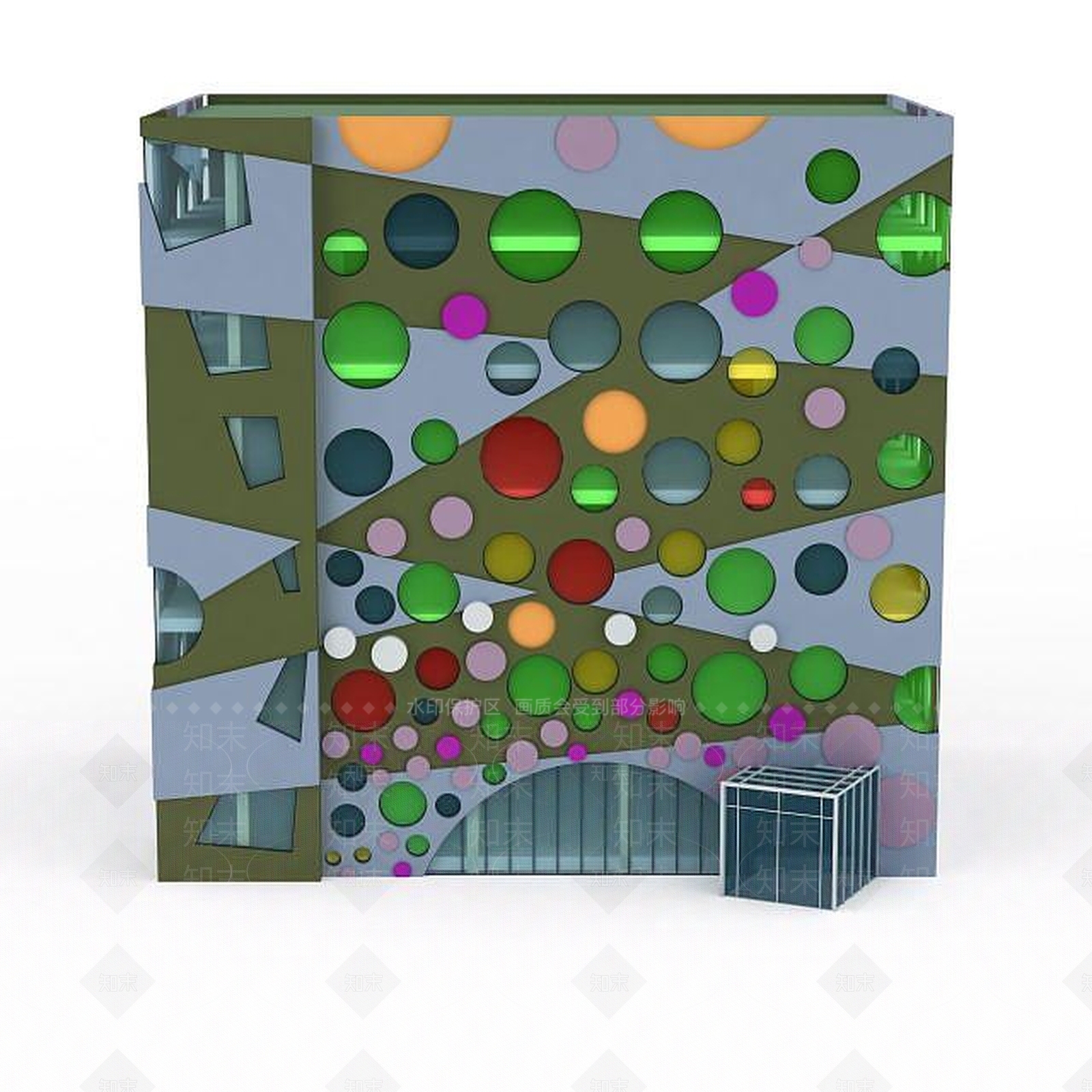 现代创意多彩建筑3D模型下载【ID:1196314312】