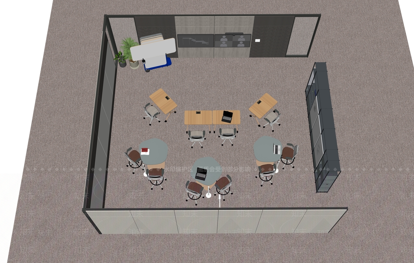 现代会议室SU模型下载【ID:1196314622】