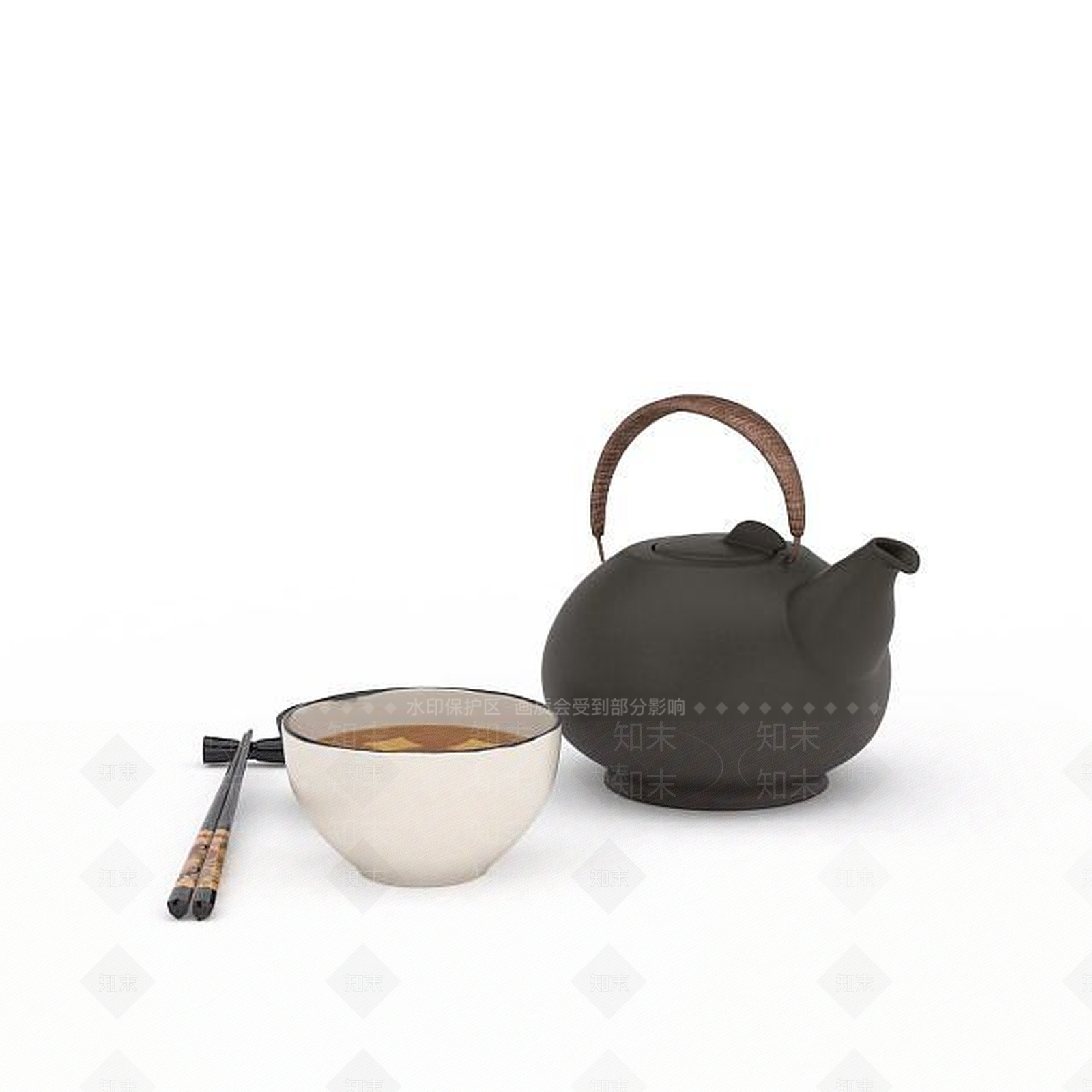 现代茶壶陈设品3D模型下载【ID:1196499304】