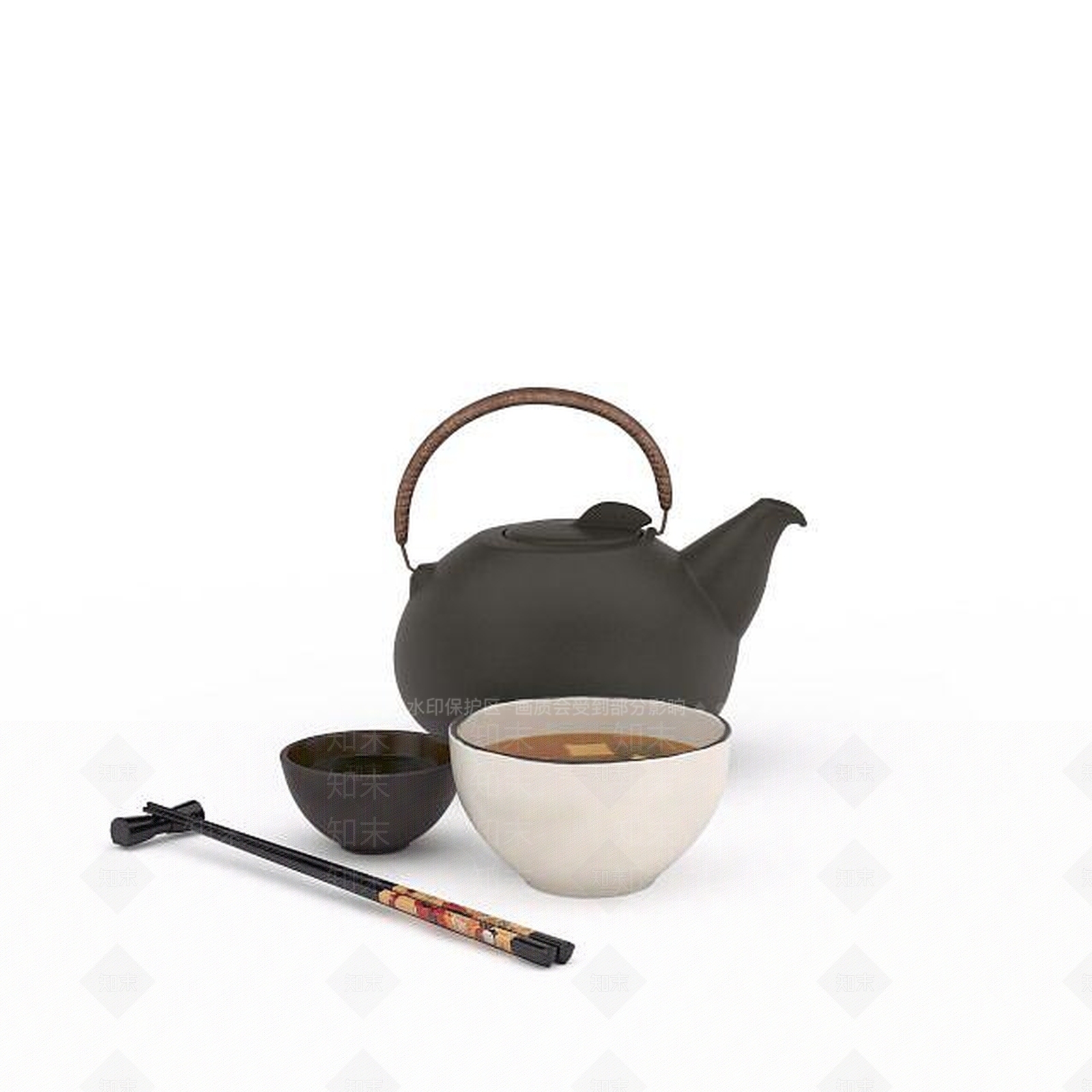 现代茶壶陈设品3D模型下载【ID:1196499304】