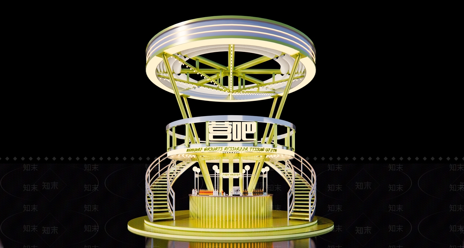 现代吧台3D模型下载【ID:1196315629】