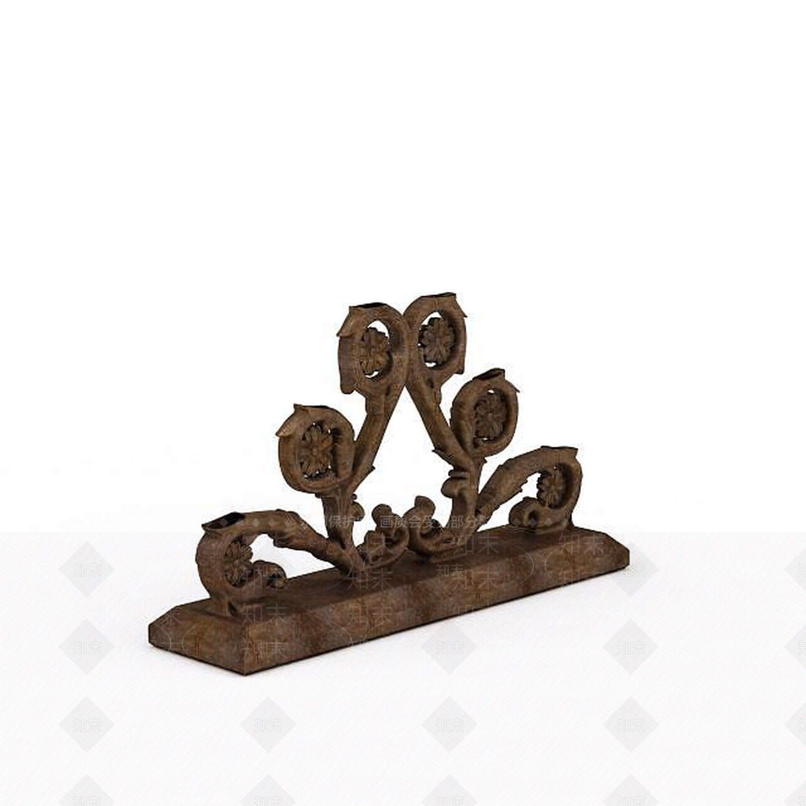 现代灰色雕花摆件3D模型下载【ID:1196498738】