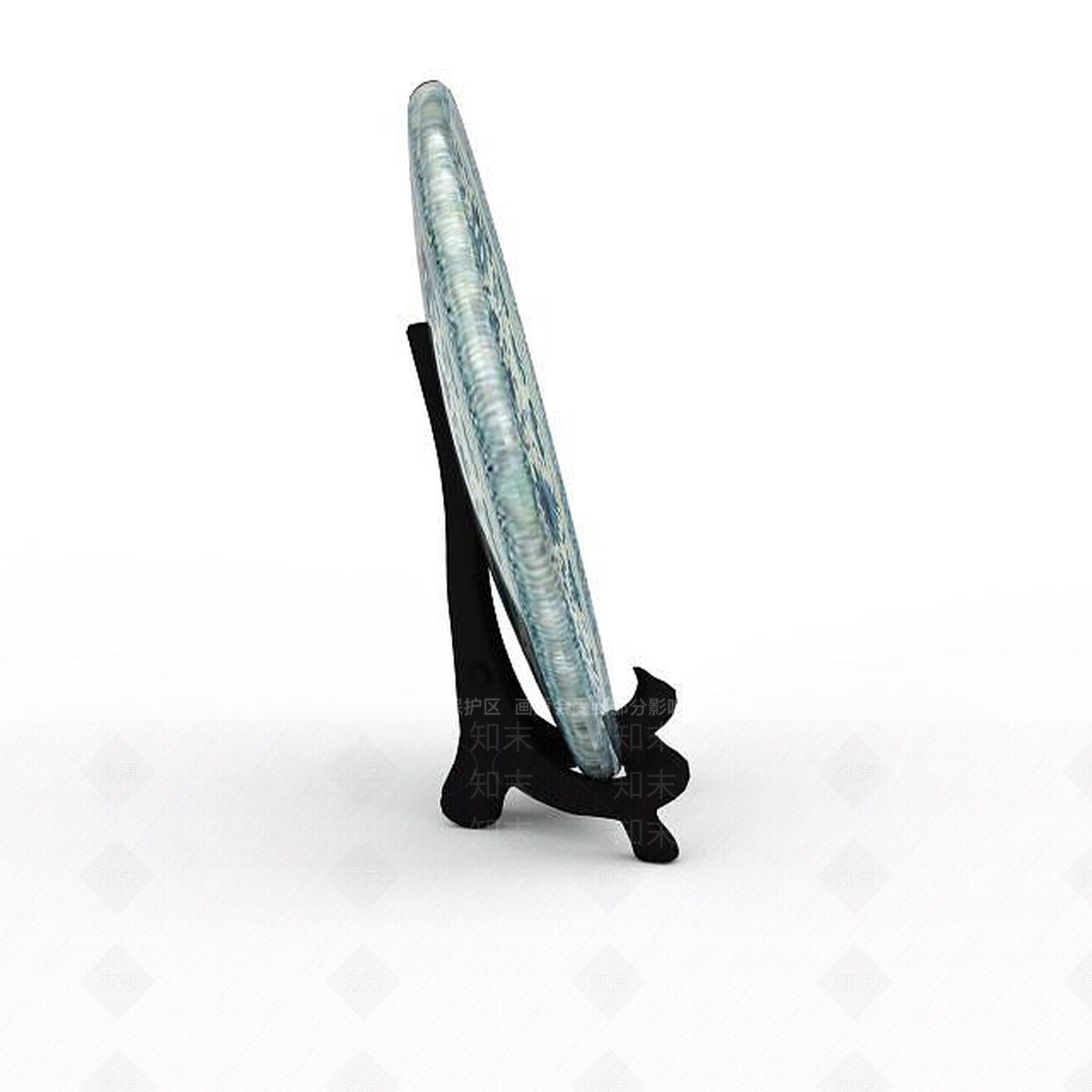 现代刻花蓝色瓷盘3D模型下载【ID:1196499329】