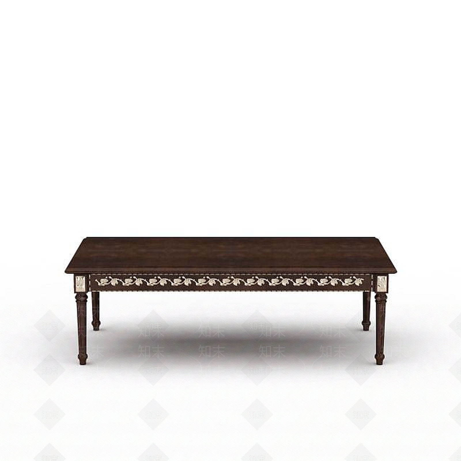 现代方形雕花木桌3D模型下载【ID:1196498880】