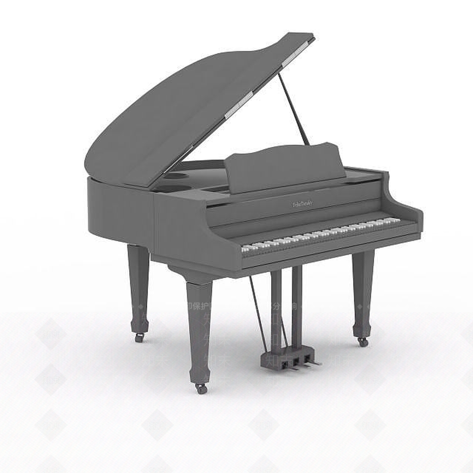 现代立式钢琴3D模型下载【ID:1196317515】