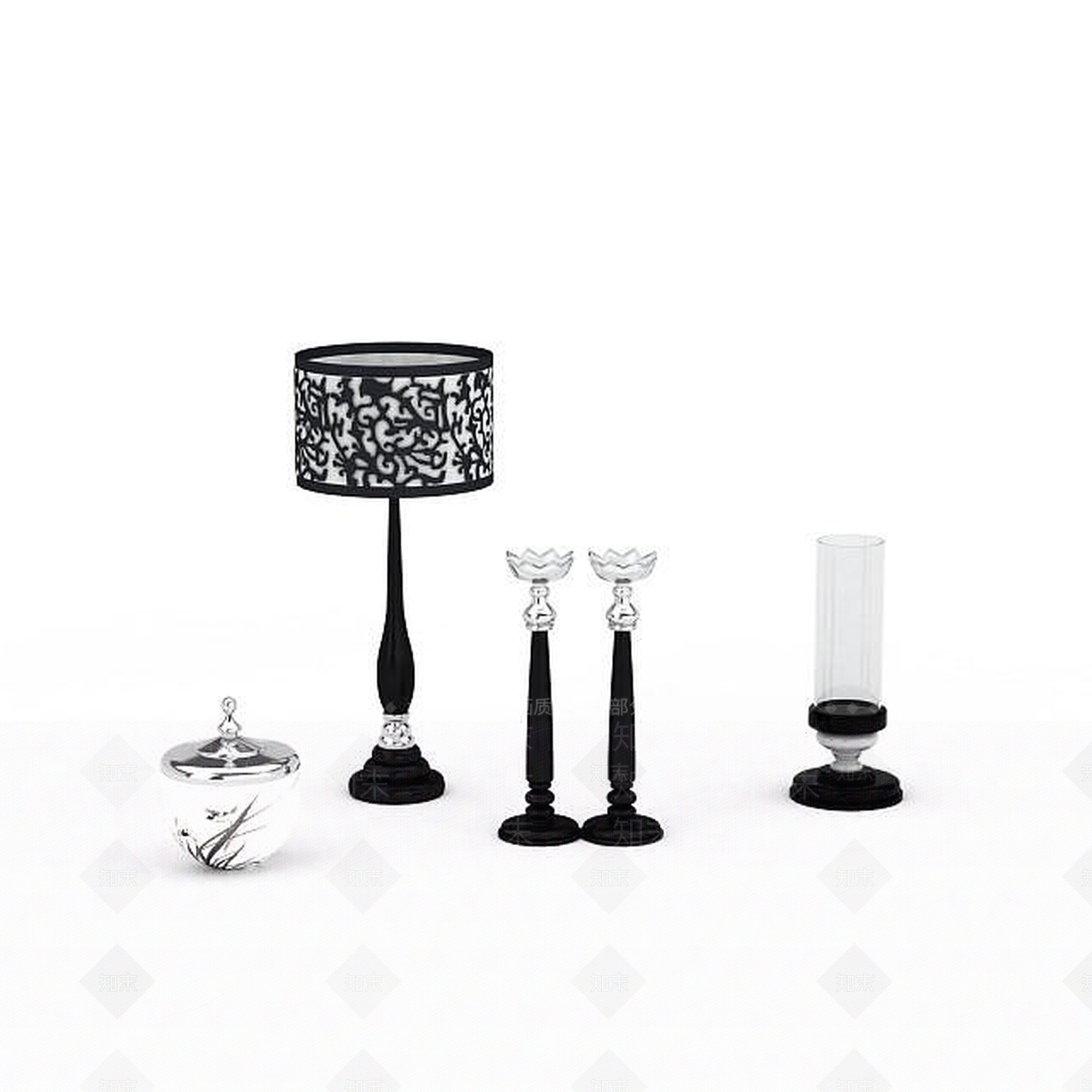 现代黑色烤漆饰品3D模型下载【ID:1196497988】