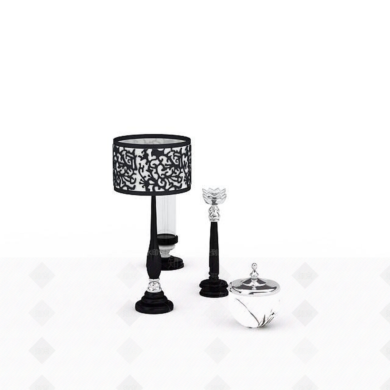 现代黑色烤漆饰品3D模型下载【ID:1196497988】