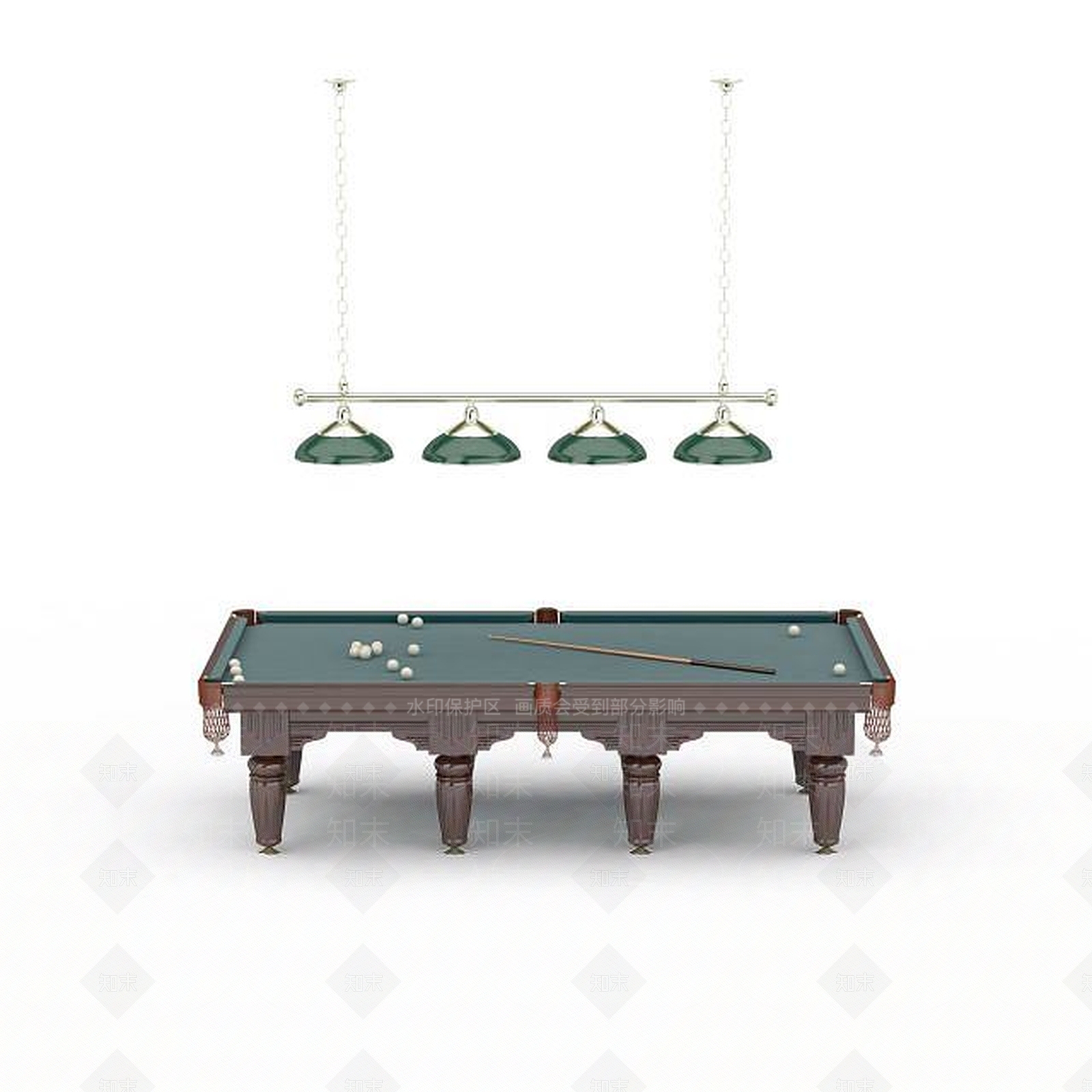 现代台球桌3D模型下载【ID:1196498000】