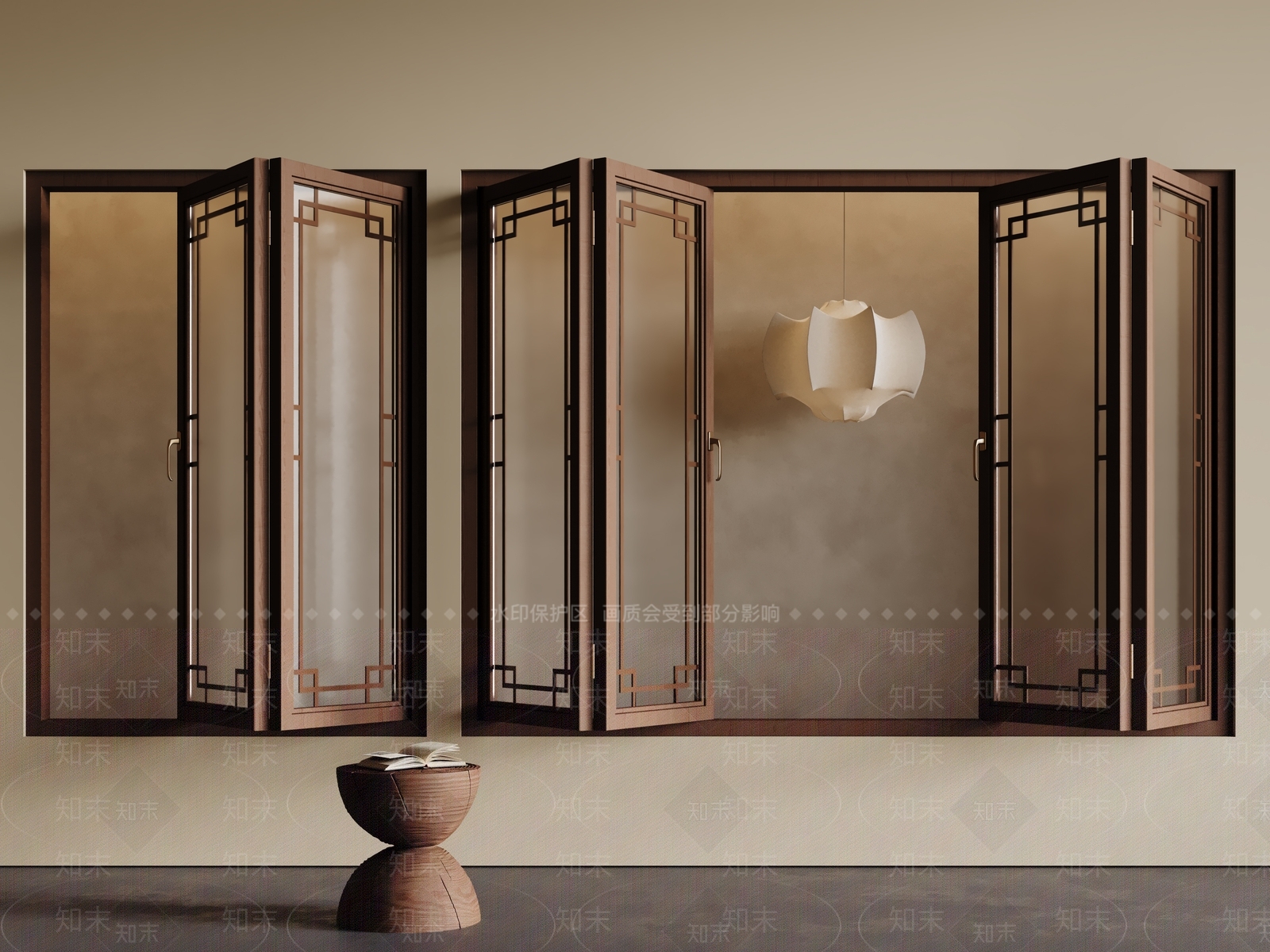 新中式中式镂花窗SU模型下载【ID:1196318938】