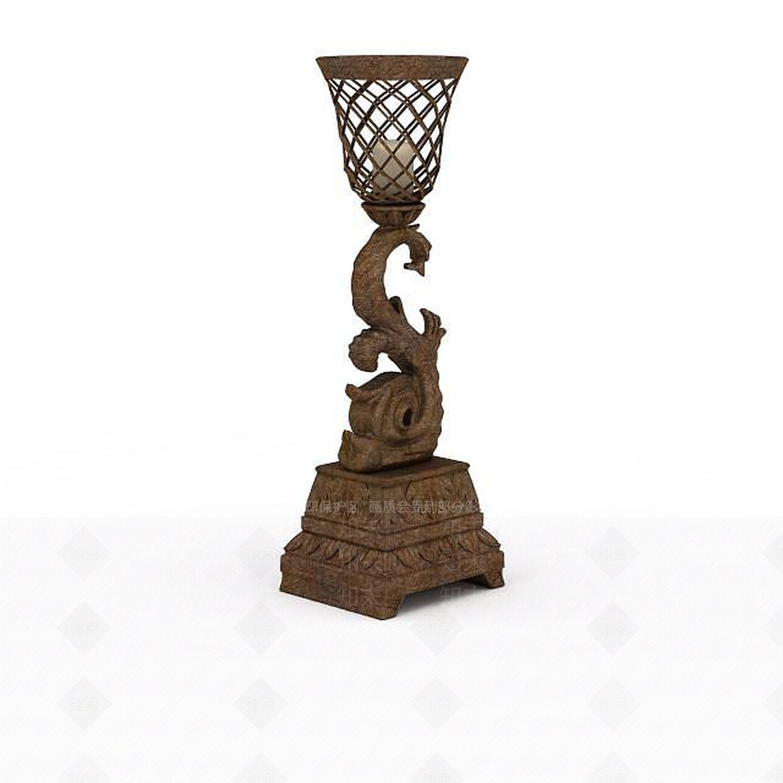 现代灰色复古烛台3D模型下载【ID:1196496452】